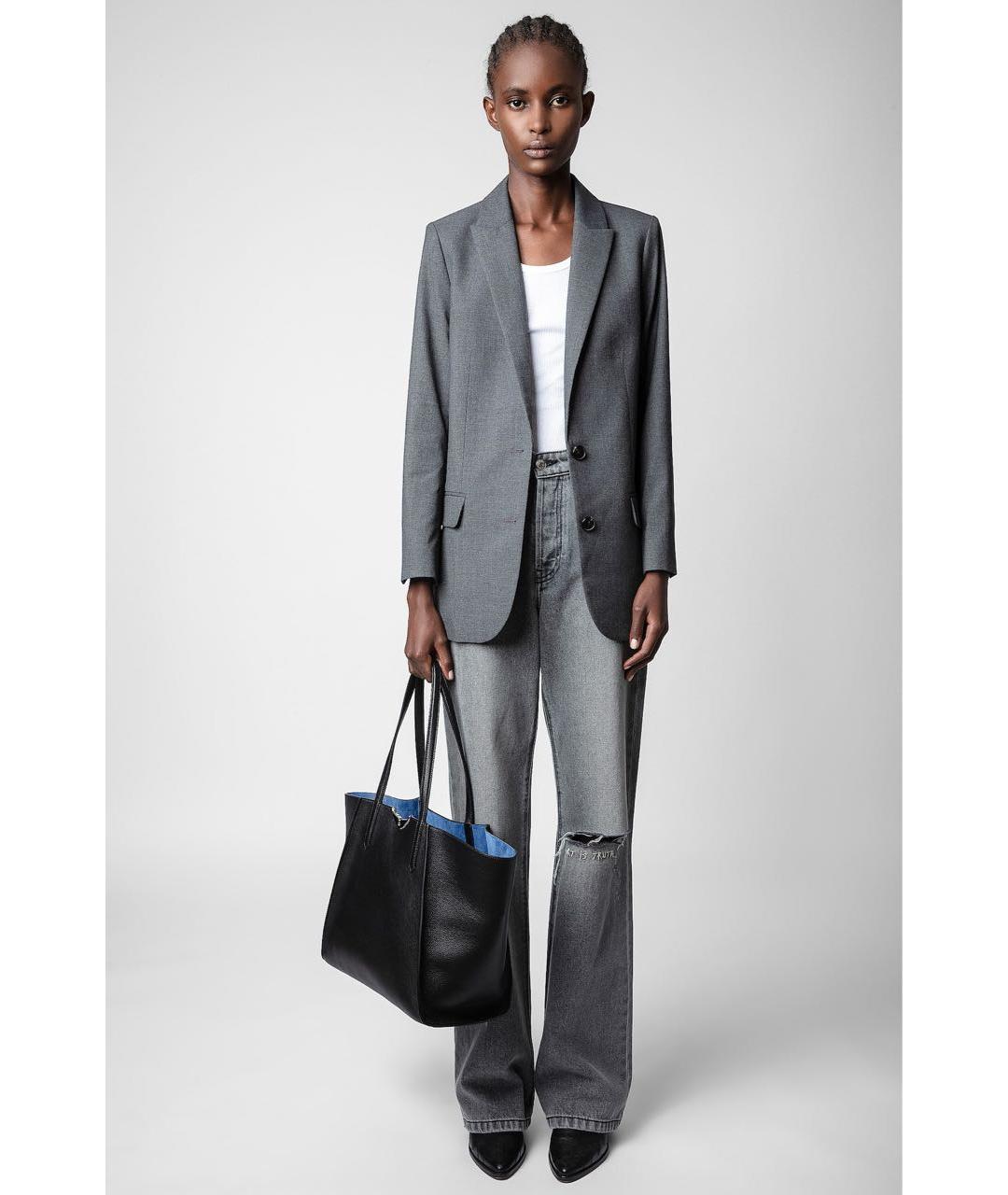 ZADIG & VOLTAIRE Черная кожаная сумка тоут, фото 3