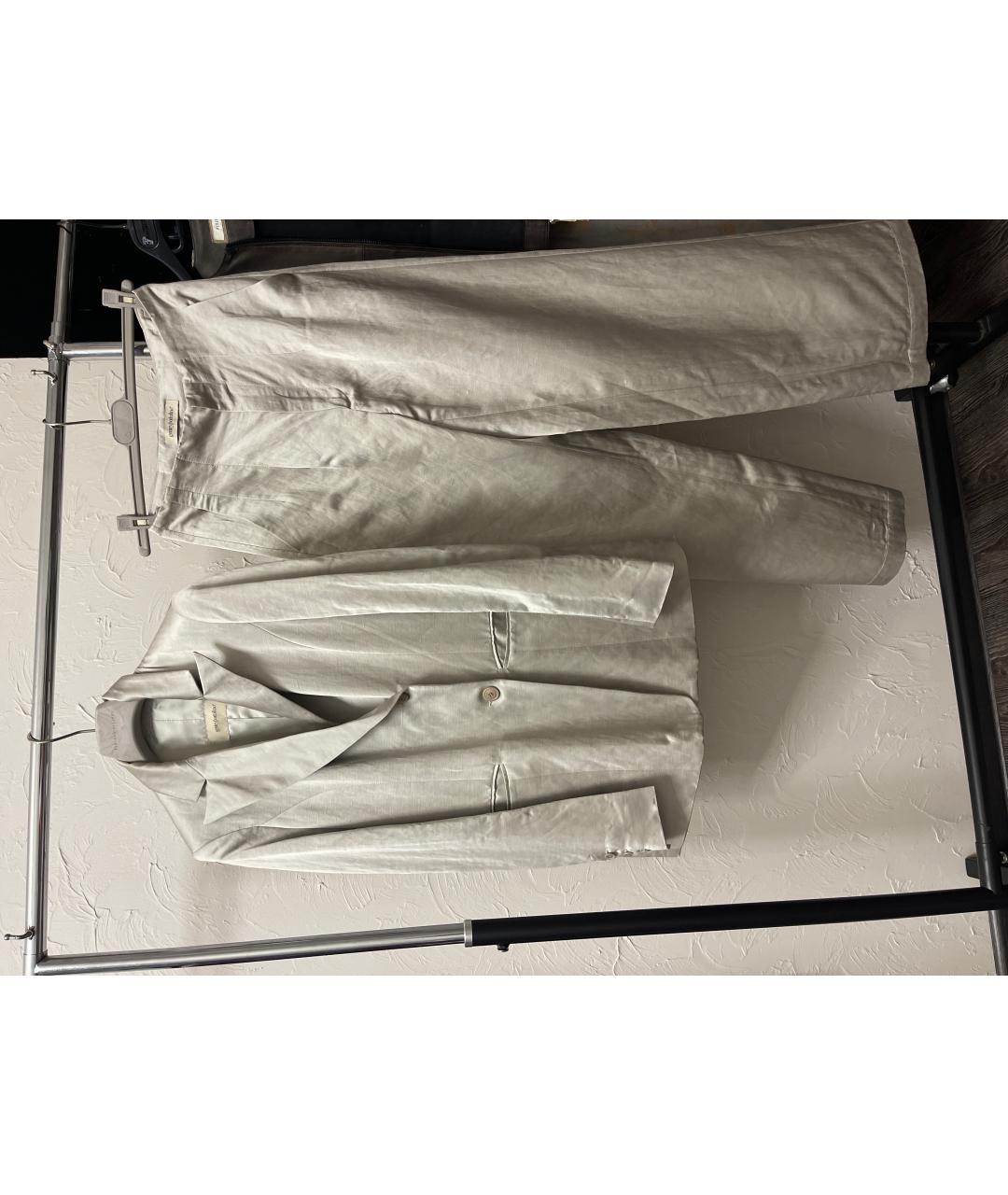 GENTRY PORTOFINO Серебрянный вискозный костюм с брюками, фото 5