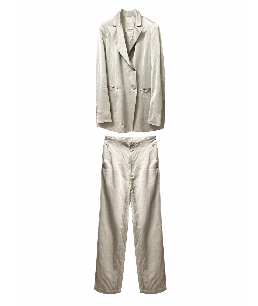 GENTRY PORTOFINO Серебрянный вискозный костюм с брюками, фото 1