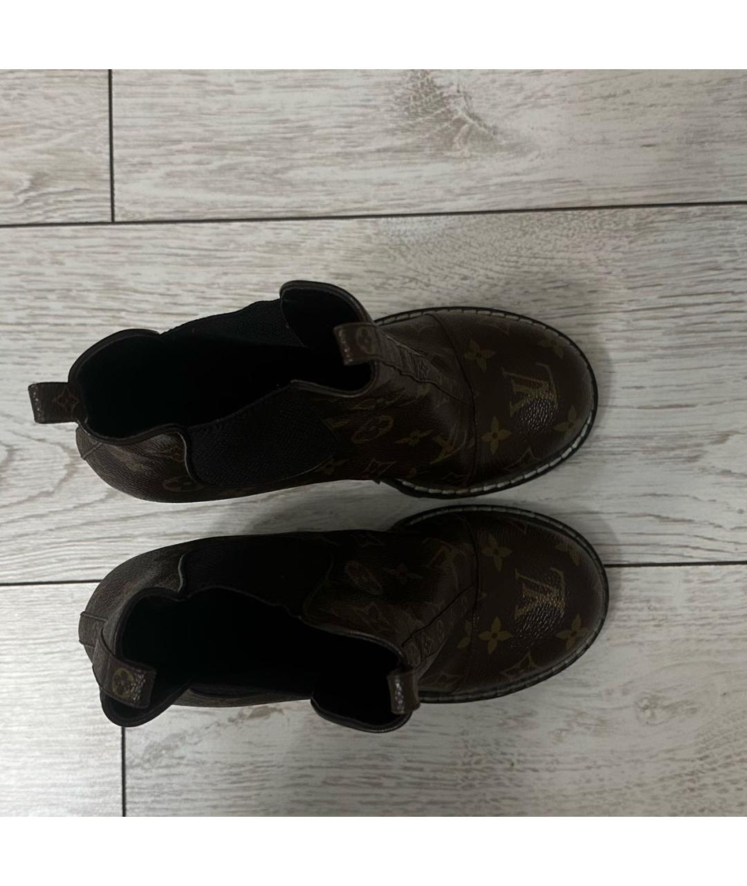 LOUIS VUITTON PRE-OWNED Коричневые кожаные ботинки, фото 3