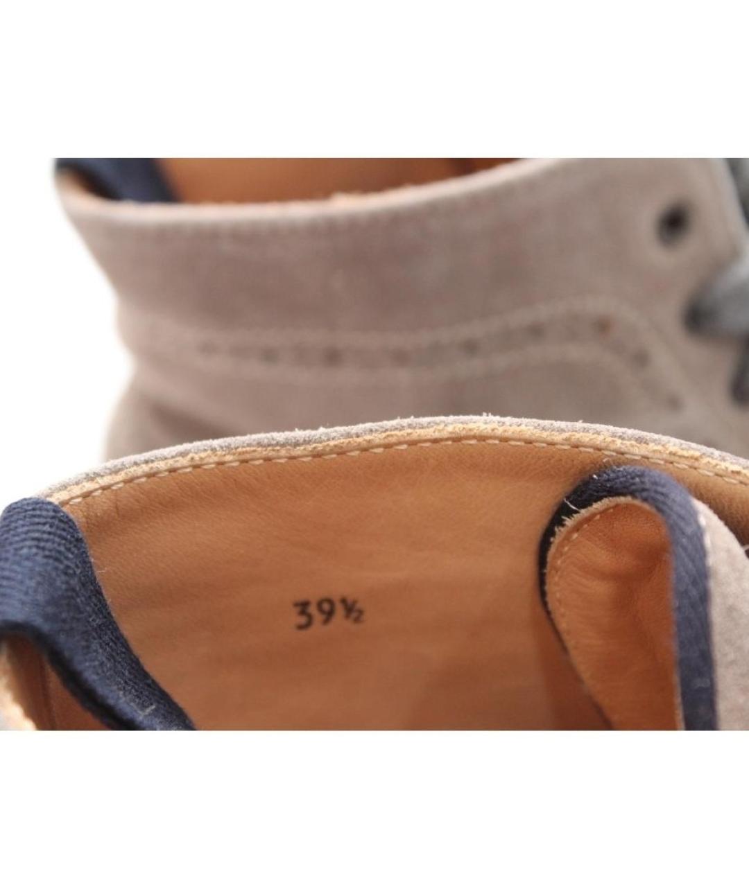 BRUNELLO CUCINELLI Серые замшевые высокие ботинки, фото 4