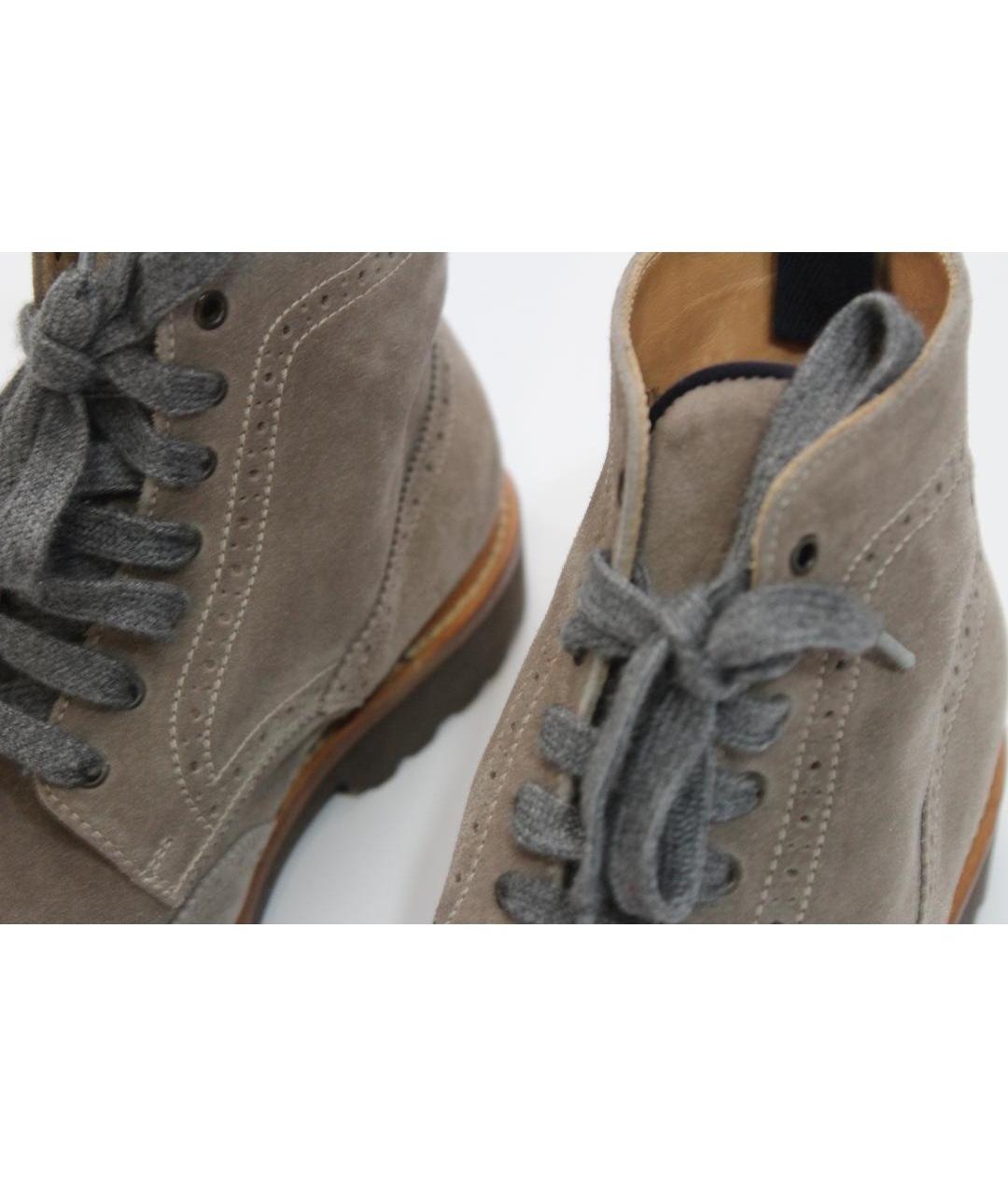 BRUNELLO CUCINELLI Серые замшевые высокие ботинки, фото 3