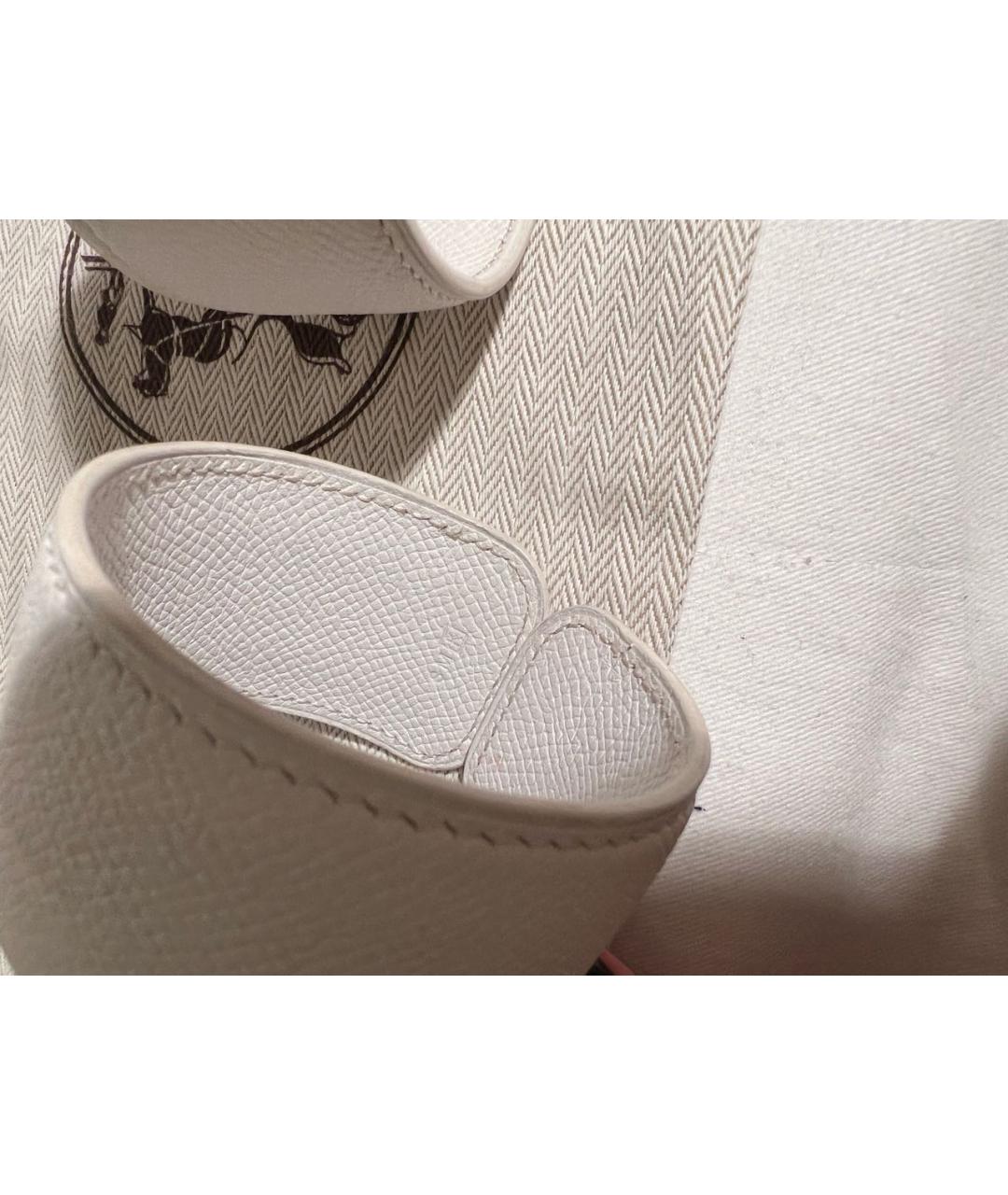 HERMES Белый кожаный браслет, фото 4