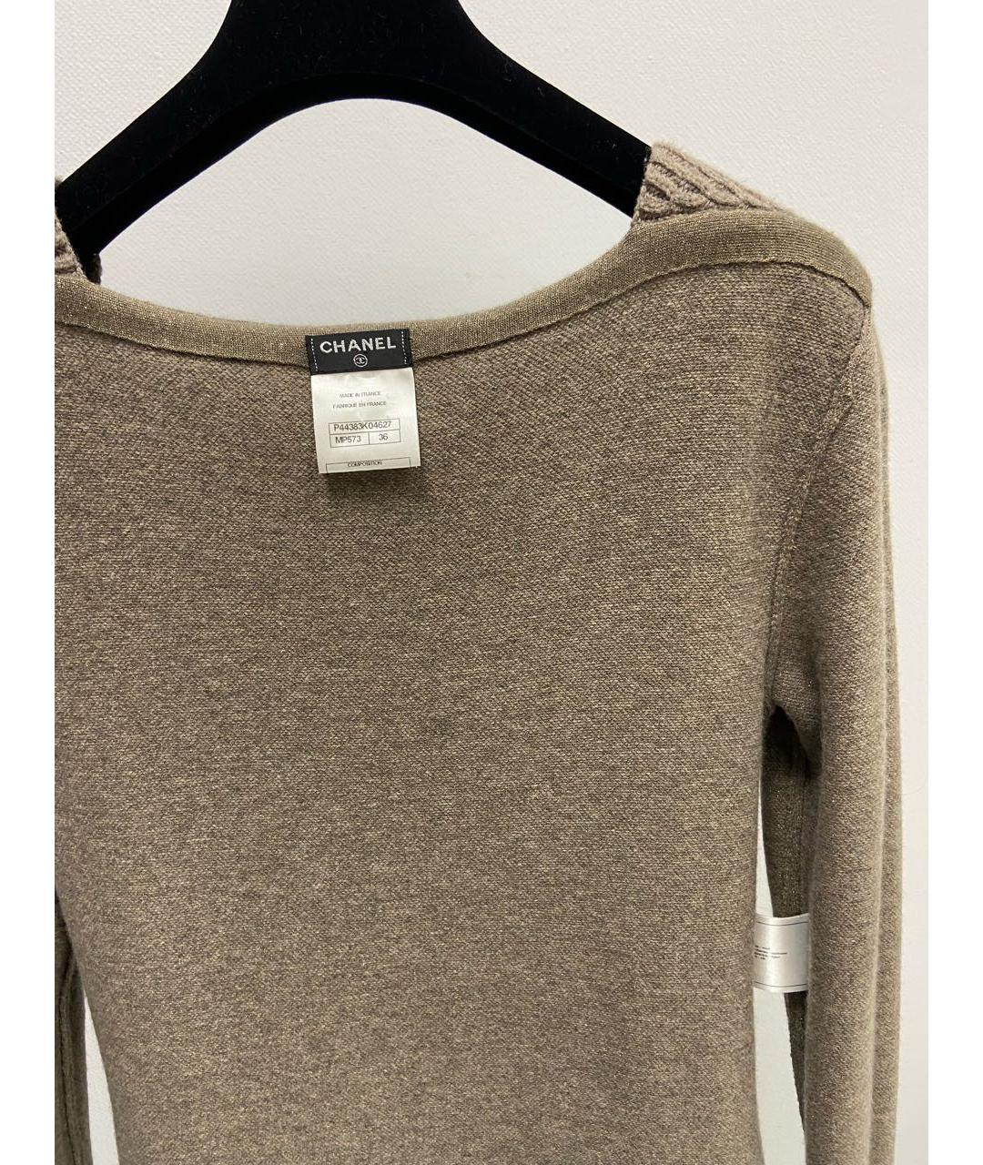 CHANEL Бежевое шерстяное повседневное платье, фото 3