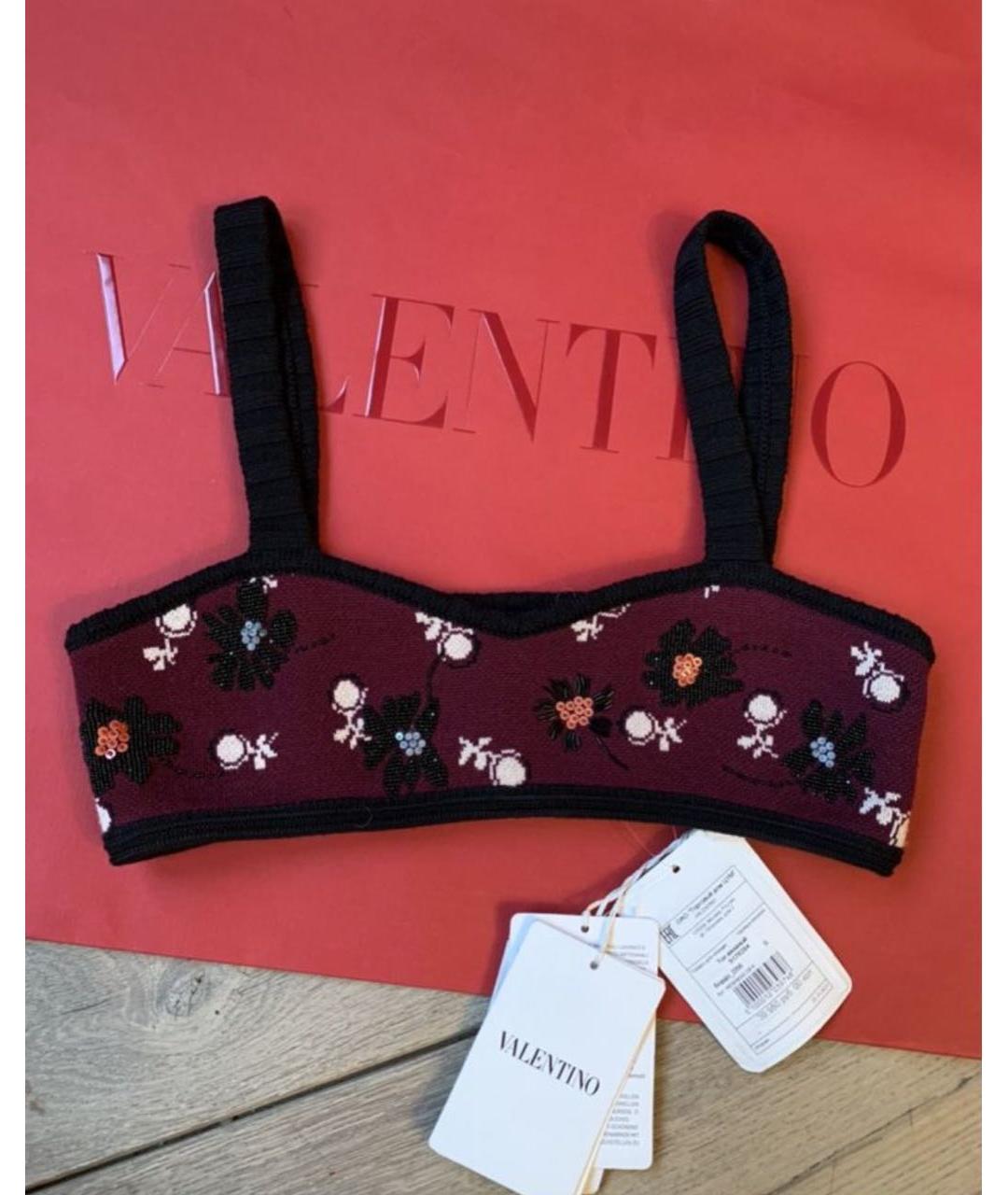 VALENTINO Бордовая шелковая майка, фото 9