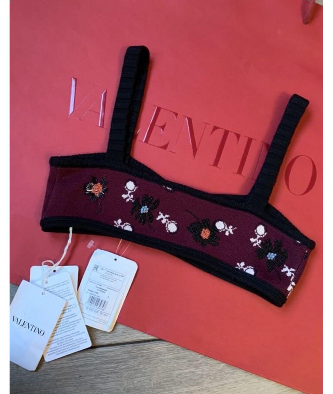 VALENTINO Бордовая шелковая майка, фото 3