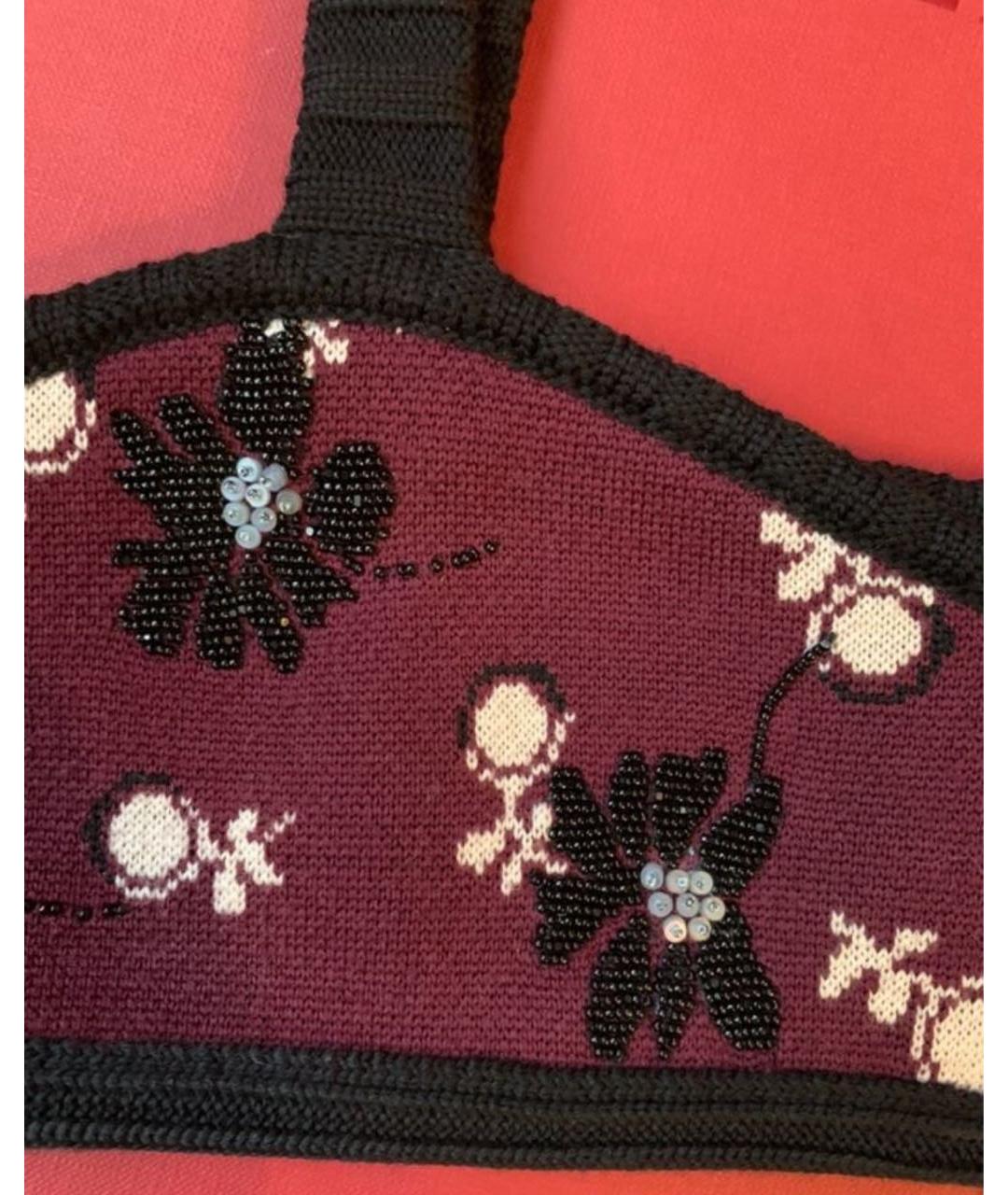VALENTINO Бордовая шелковая майка, фото 6