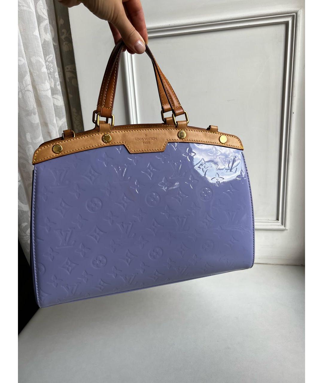 LOUIS VUITTON PRE-OWNED Фиолетовая сумка с короткими ручками из лакированной кожи, фото 8