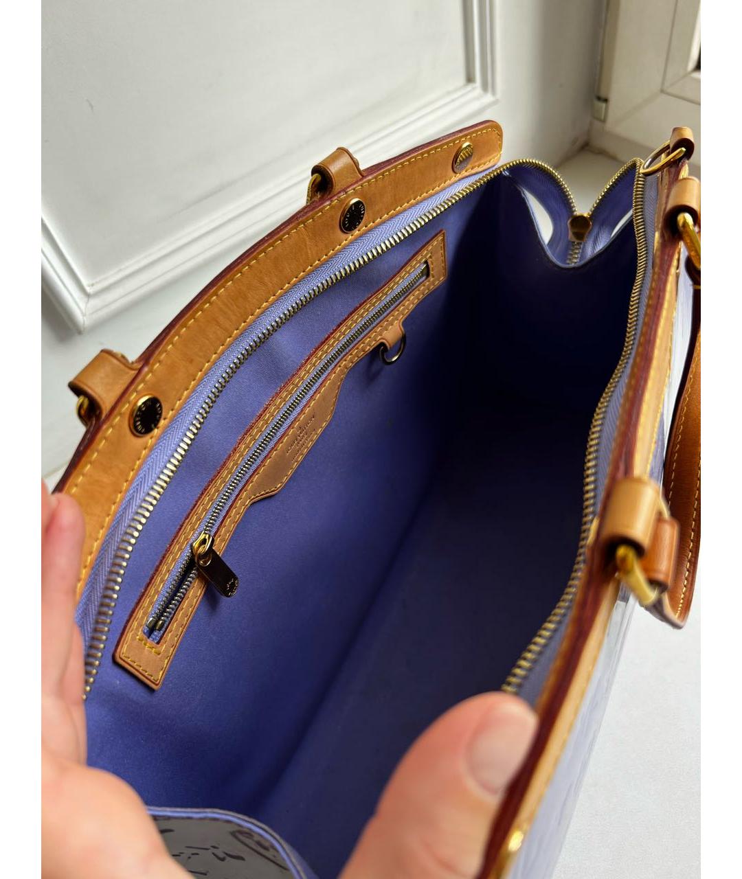 LOUIS VUITTON PRE-OWNED Фиолетовая сумка с короткими ручками из лакированной кожи, фото 4