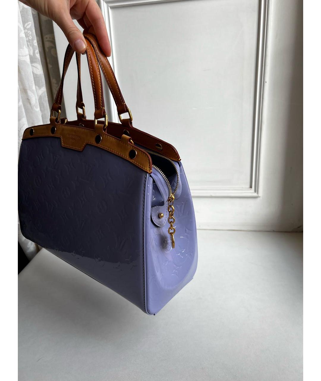 LOUIS VUITTON PRE-OWNED Фиолетовая сумка с короткими ручками из лакированной кожи, фото 7