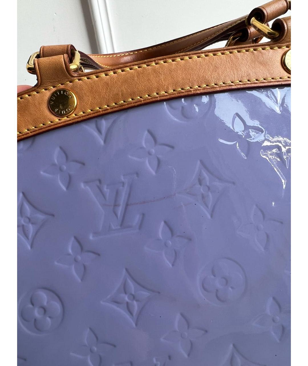 LOUIS VUITTON PRE-OWNED Фиолетовая сумка с короткими ручками из лакированной кожи, фото 6