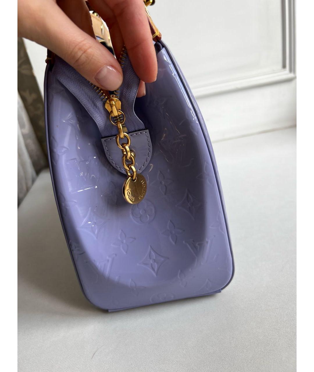 LOUIS VUITTON PRE-OWNED Фиолетовая сумка с короткими ручками из лакированной кожи, фото 5