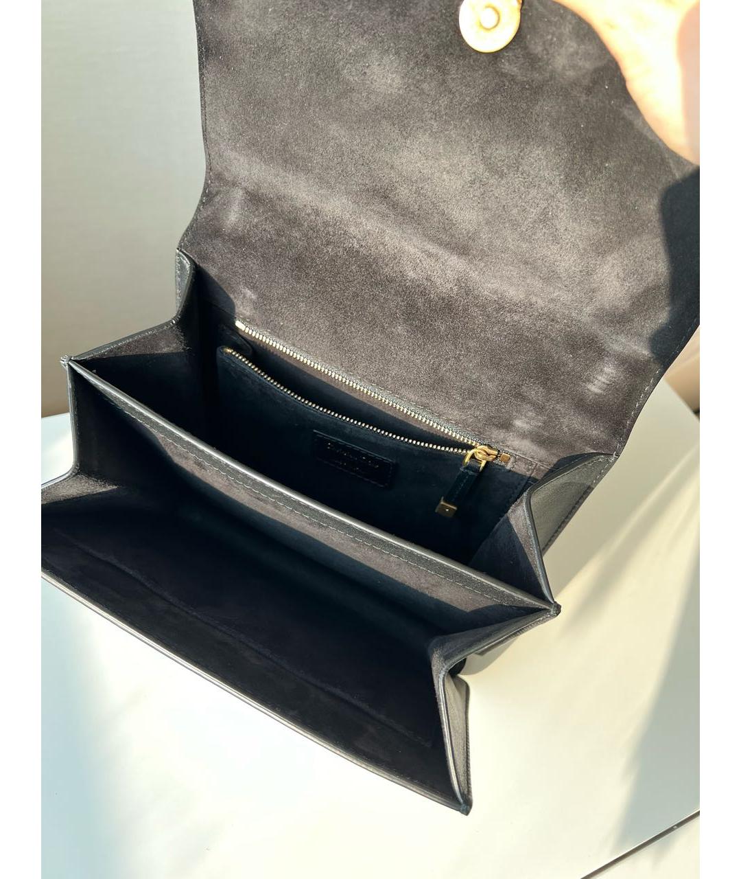 CHRISTIAN DIOR Черная кожаная сумка через плечо, фото 4