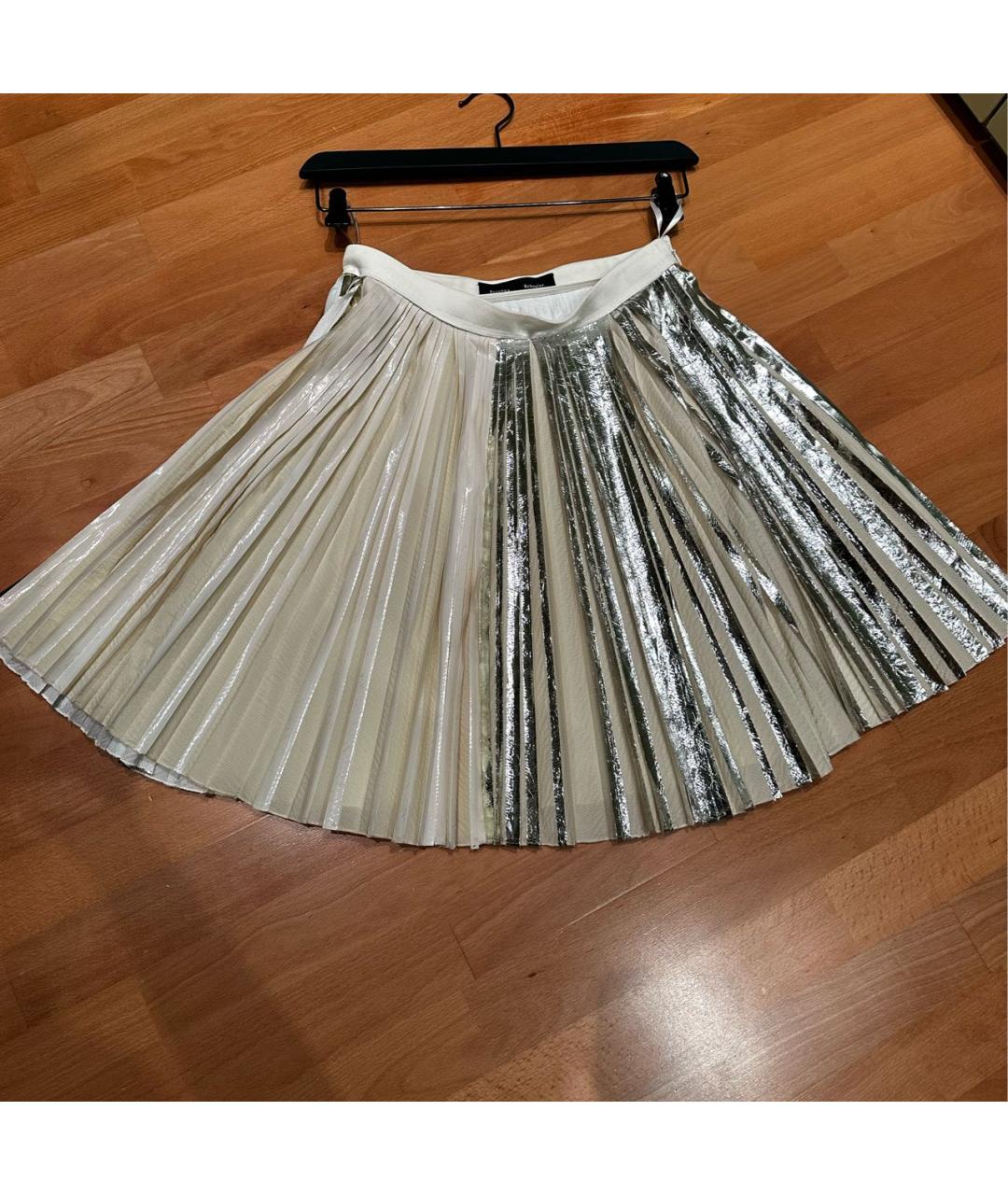 PROENZA SCHOULER Серебряная полиэстеровая юбка мини, фото 6