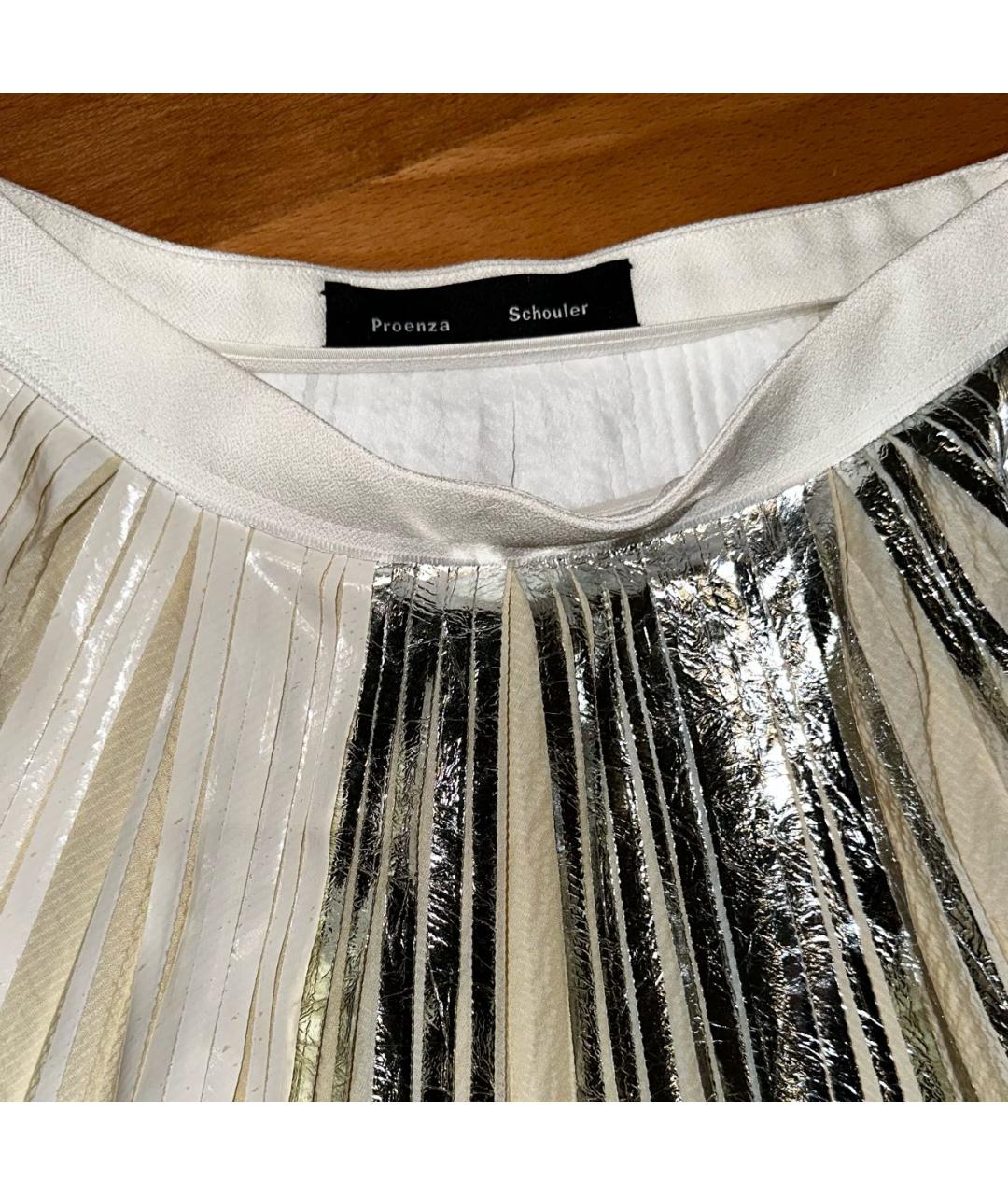 PROENZA SCHOULER Серебряная полиэстеровая юбка мини, фото 3