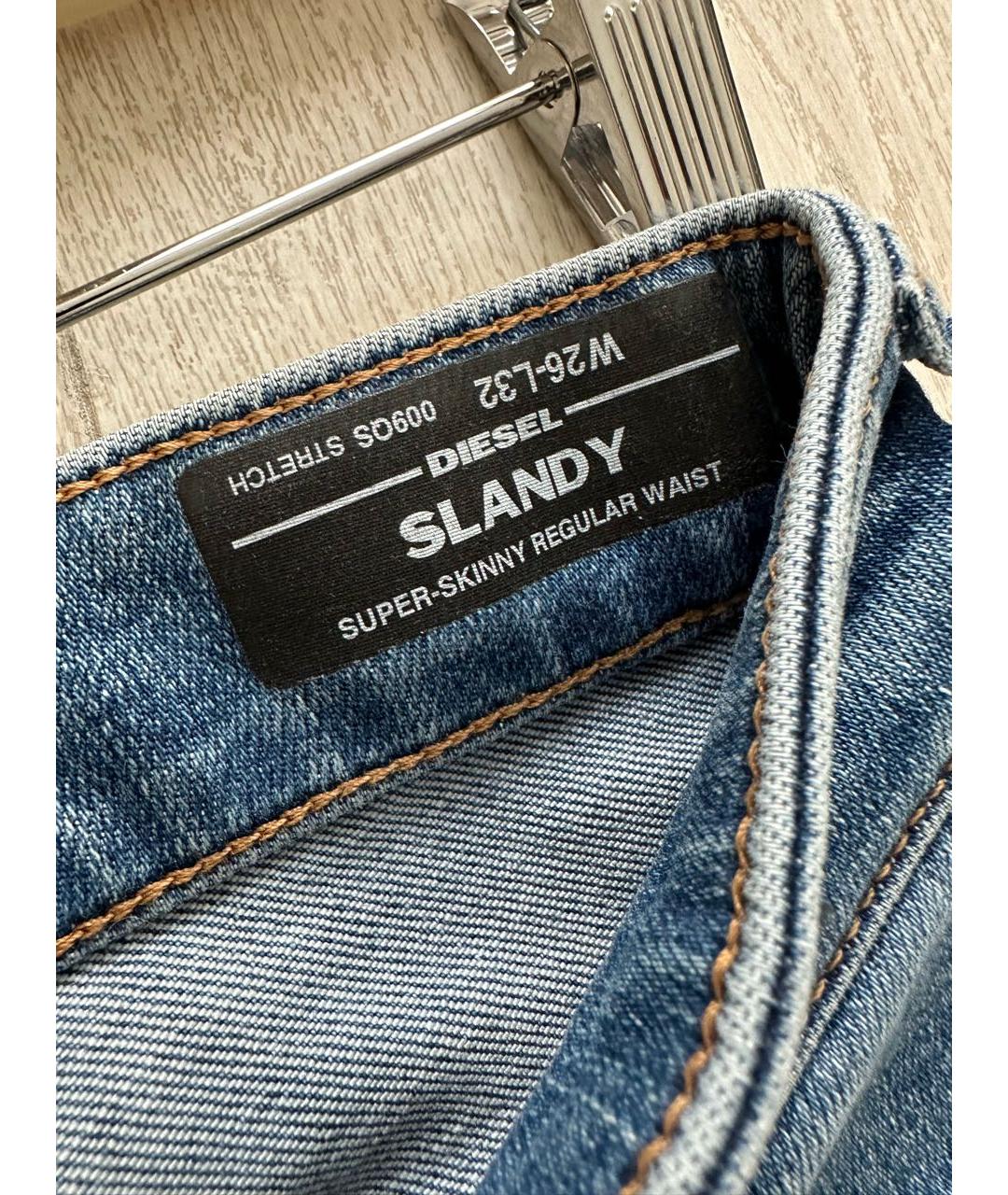 DIESEL Синие хлопко-эластановые джинсы слим, фото 3