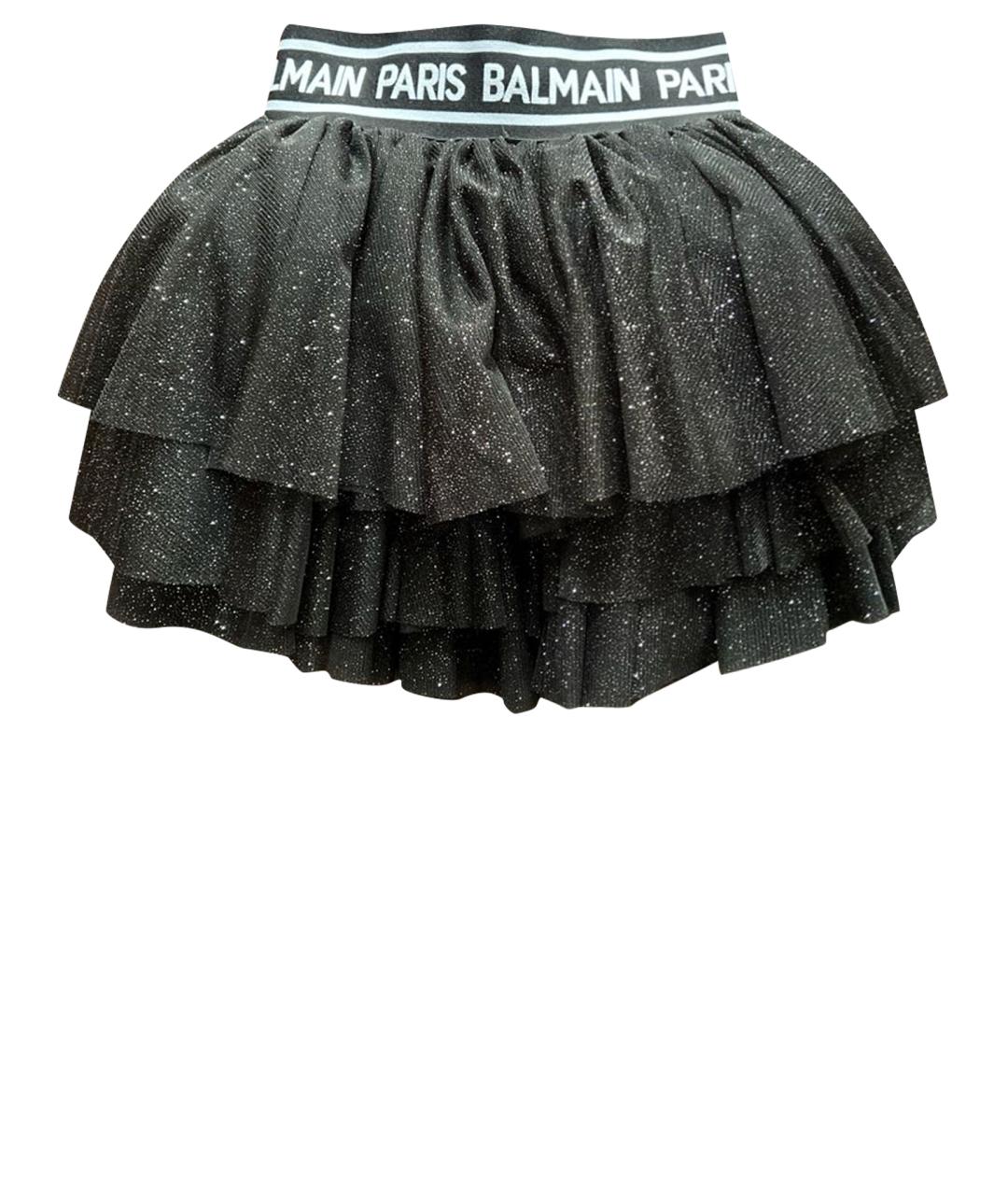 BALMAIN KIDS Черная полиэстеровая юбка, фото 1