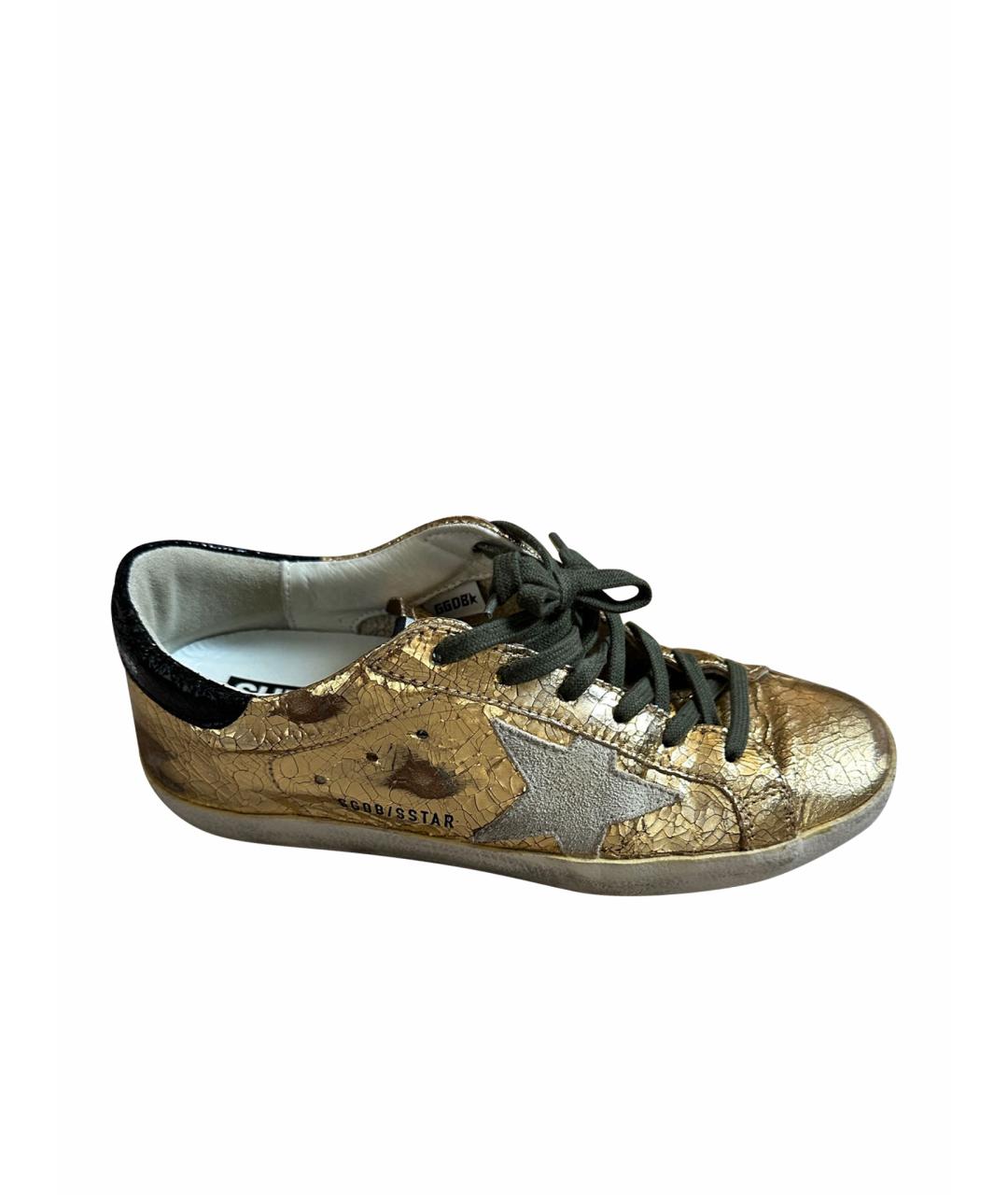 GOLDEN GOOSE DELUXE BRAND Золотые кожаные кеды, фото 1