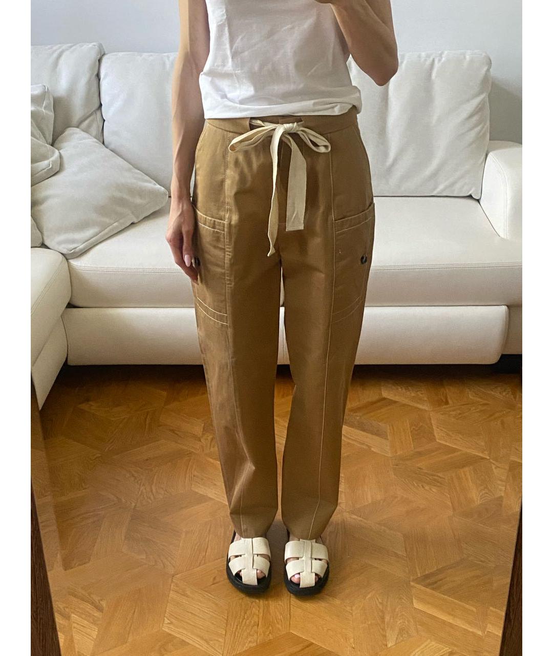 MARNI Бежевые хлопковые брюки широкие, фото 8