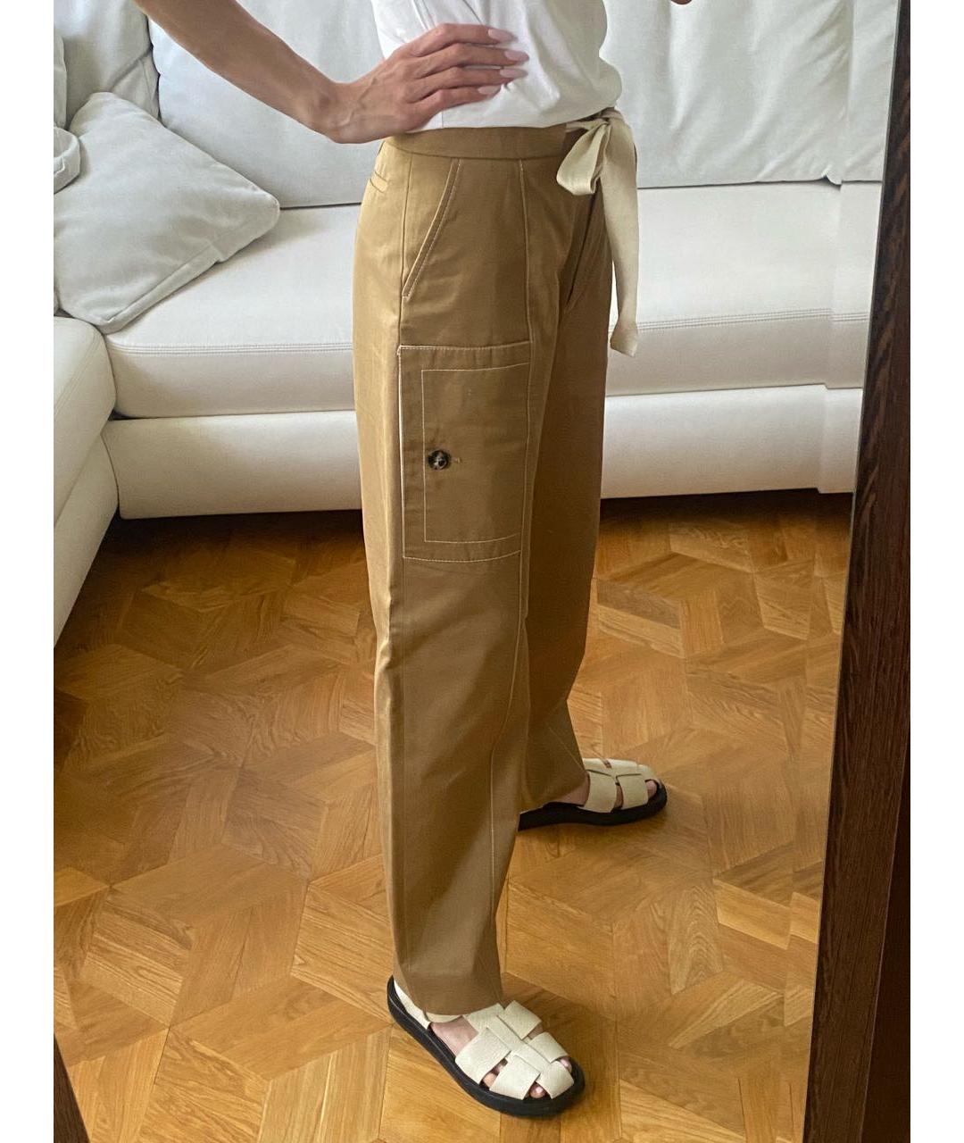 MARNI Бежевые хлопковые брюки широкие, фото 7
