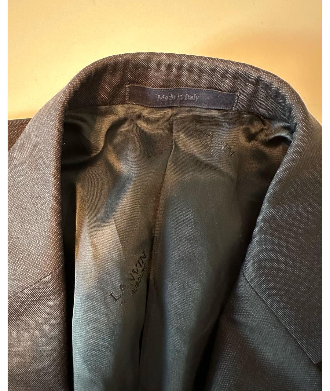 LANVIN Темно-синий шерстяной пиджак, фото 3