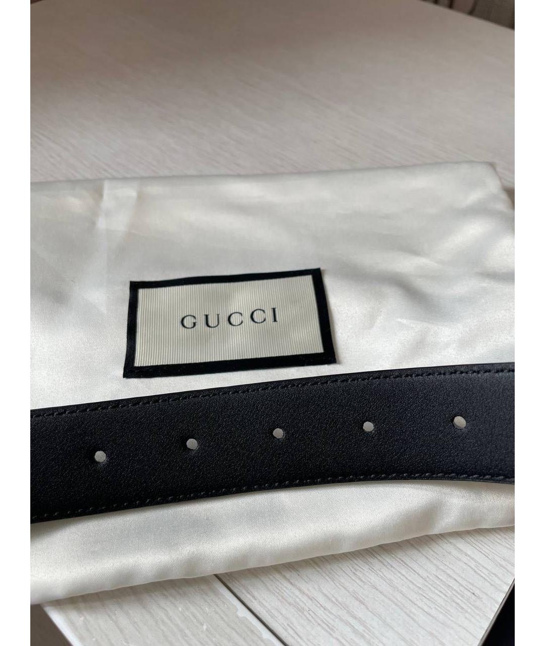 GUCCI Черный кожаный ремень, фото 8