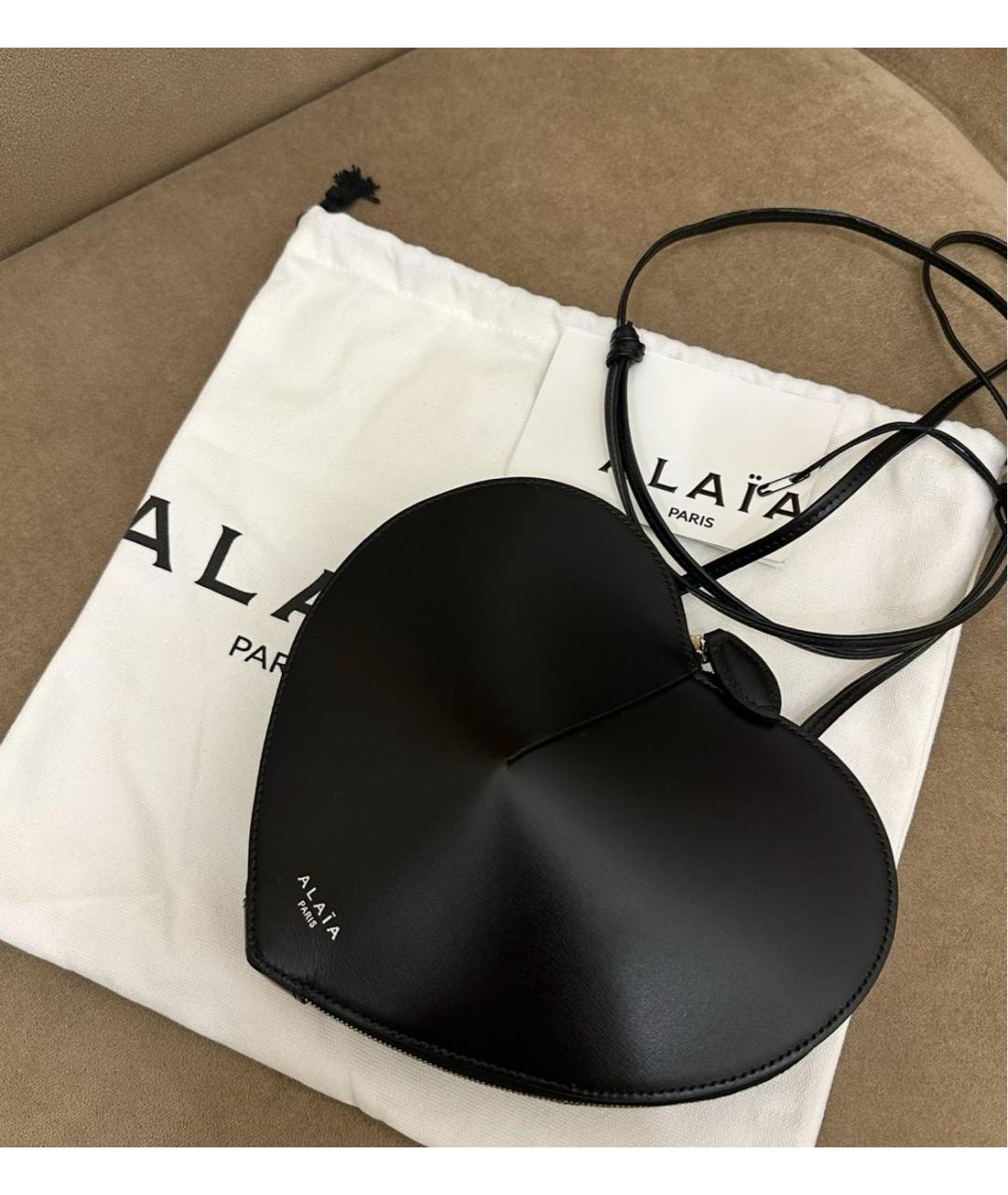 ALAIA Черная кожаная сумка через плечо, фото 9