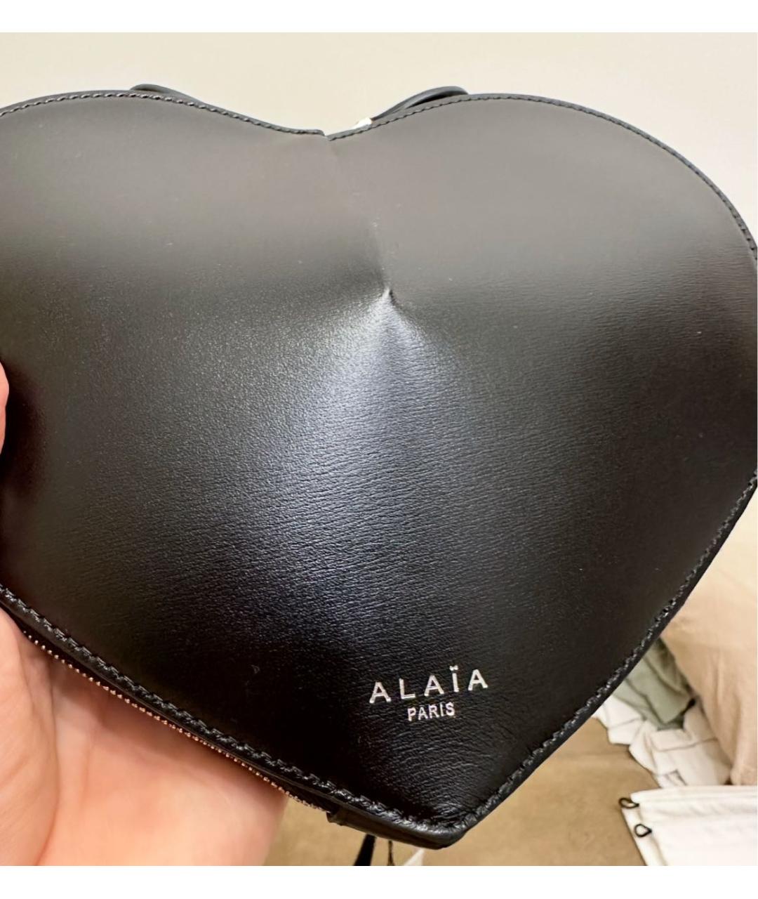 ALAIA Черная кожаная сумка через плечо, фото 2