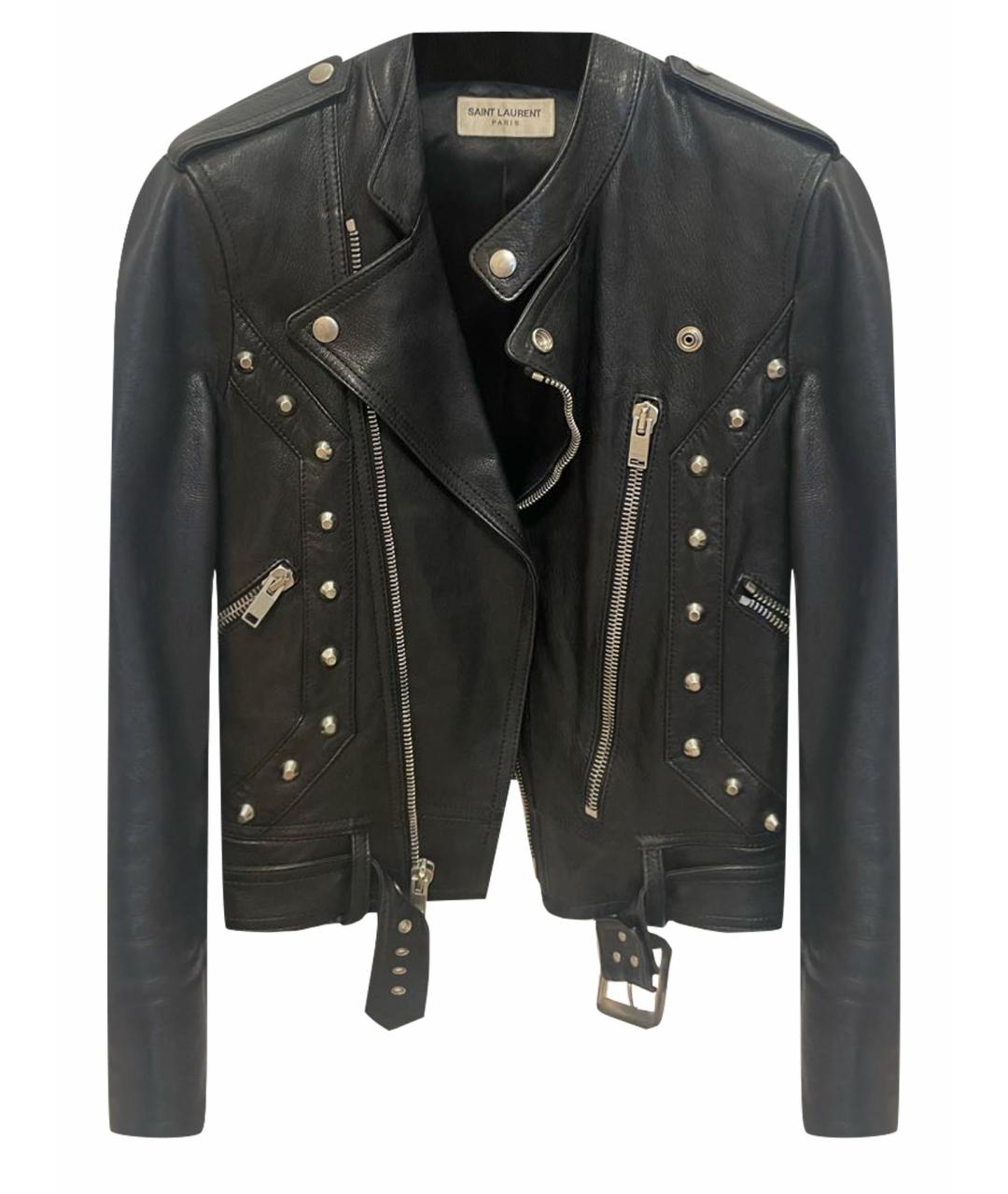 SAINT LAURENT Черная кожаная куртка, фото 1