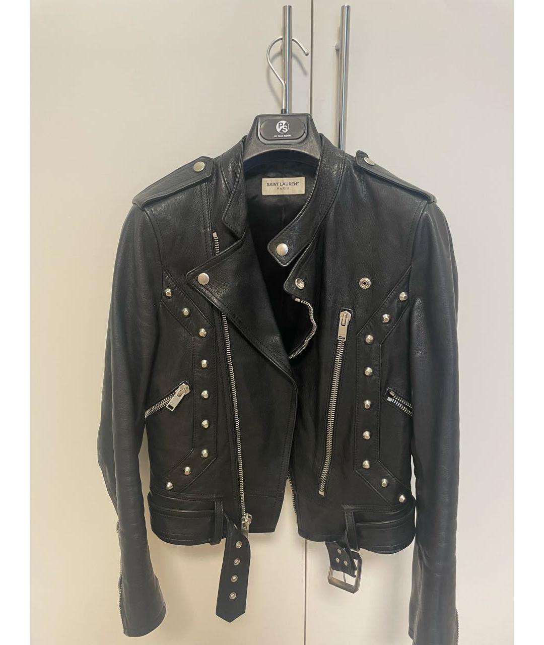 SAINT LAURENT Черная кожаная куртка, фото 5