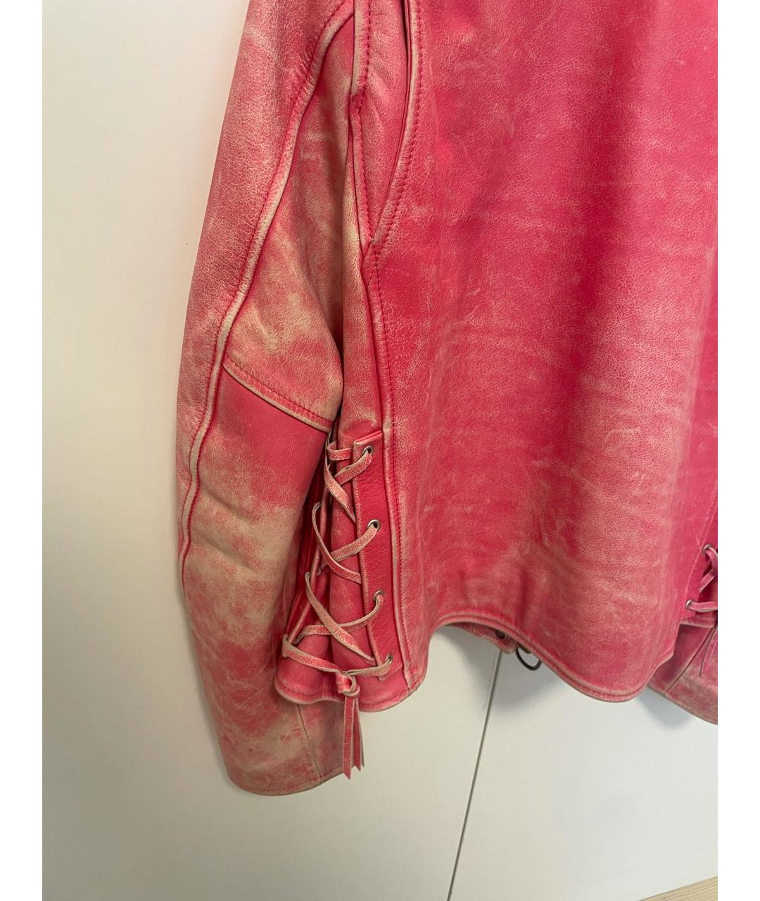 GOLDEN GOOSE DELUXE BRAND Розовая кожаная куртка, фото 3