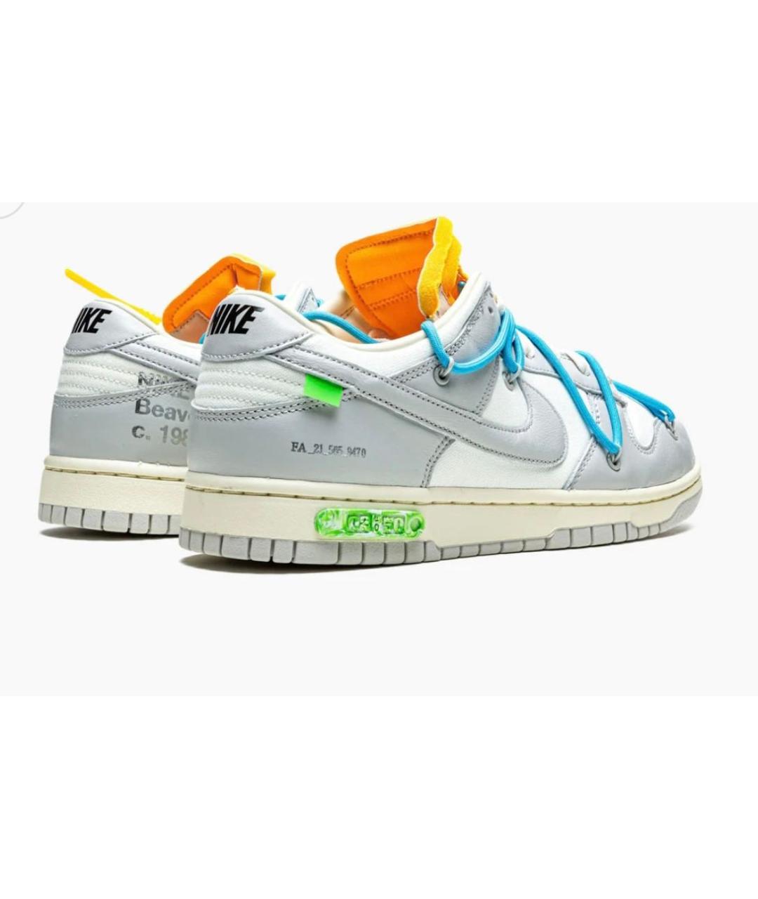 NIKE X OFF-WHITE Голубые кожаные кроссовки, фото 4