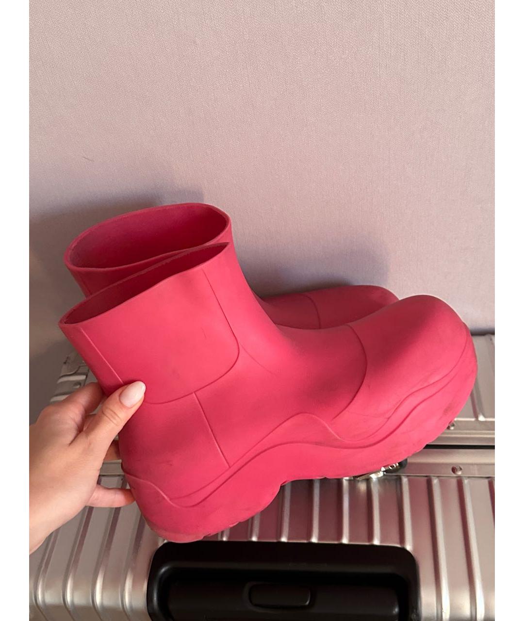 BOTTEGA VENETA Розовые резиновые сапоги, фото 3