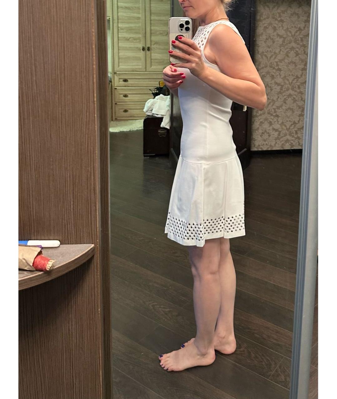 FENDI Белое вискозное коктейльное платье, фото 5