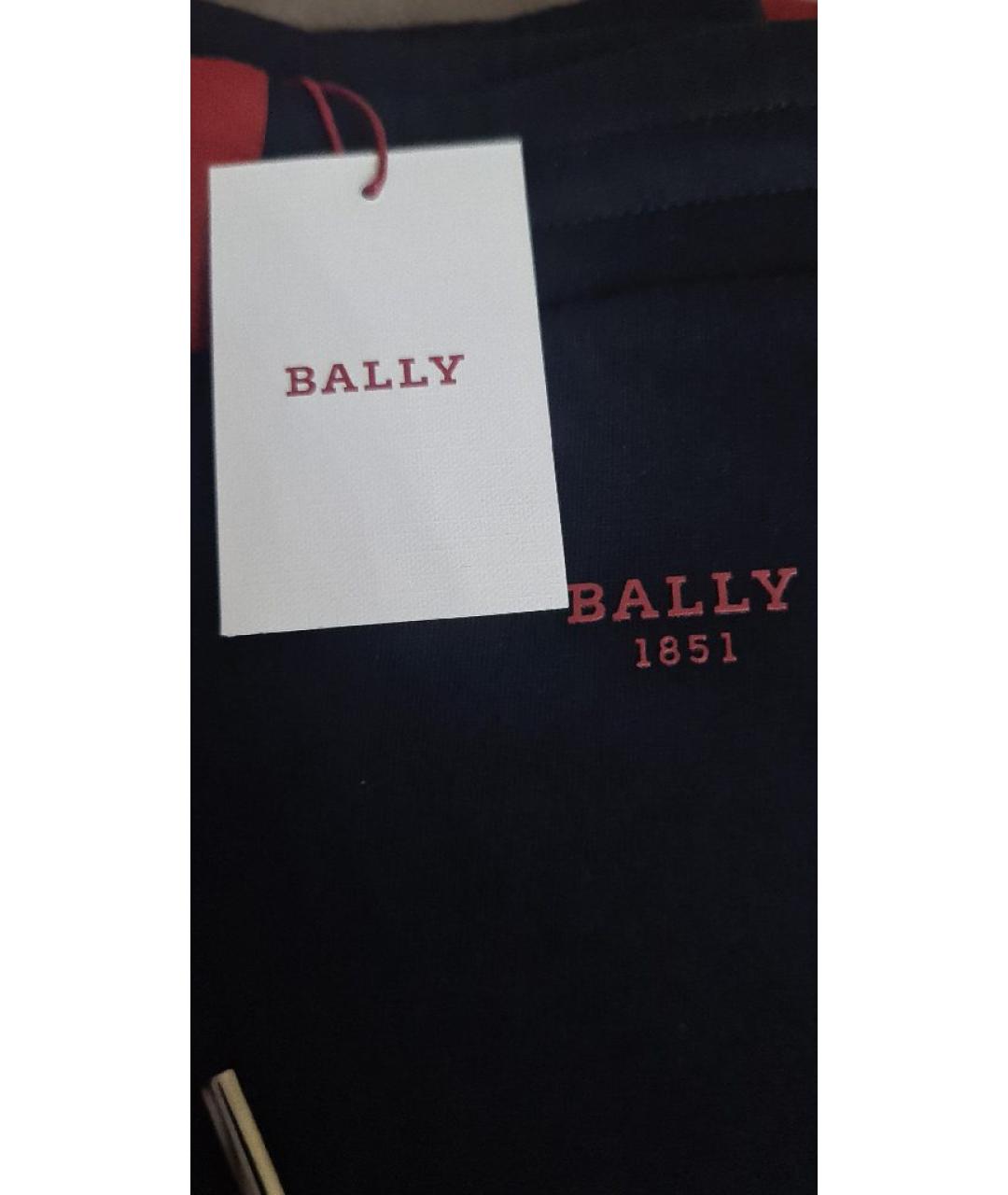 BALLY Темно-синие хлопко-эластановые повседневные брюки, фото 4