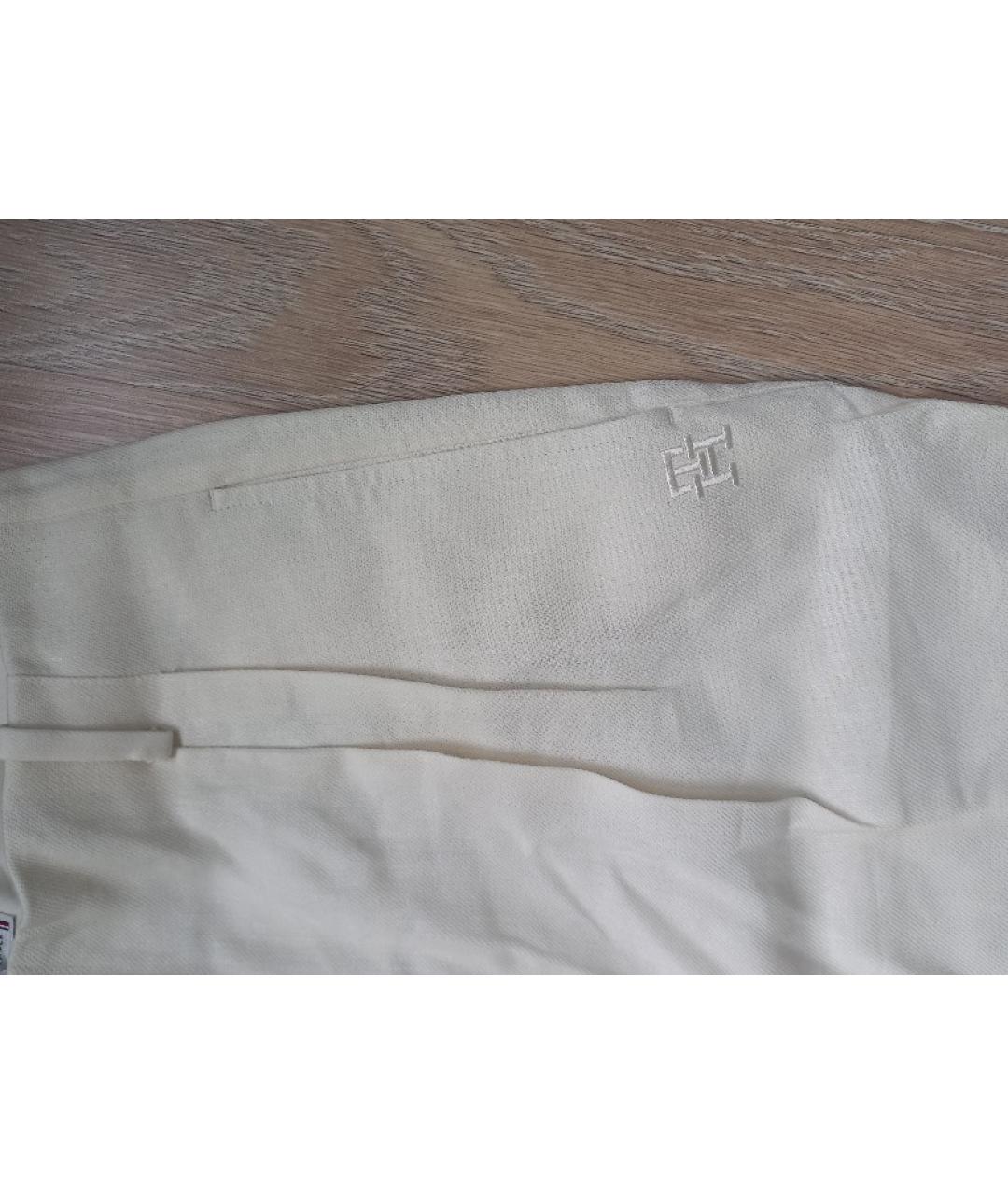 TOMMY HILFIGER Бежевые льняные брюки широкие, фото 4
