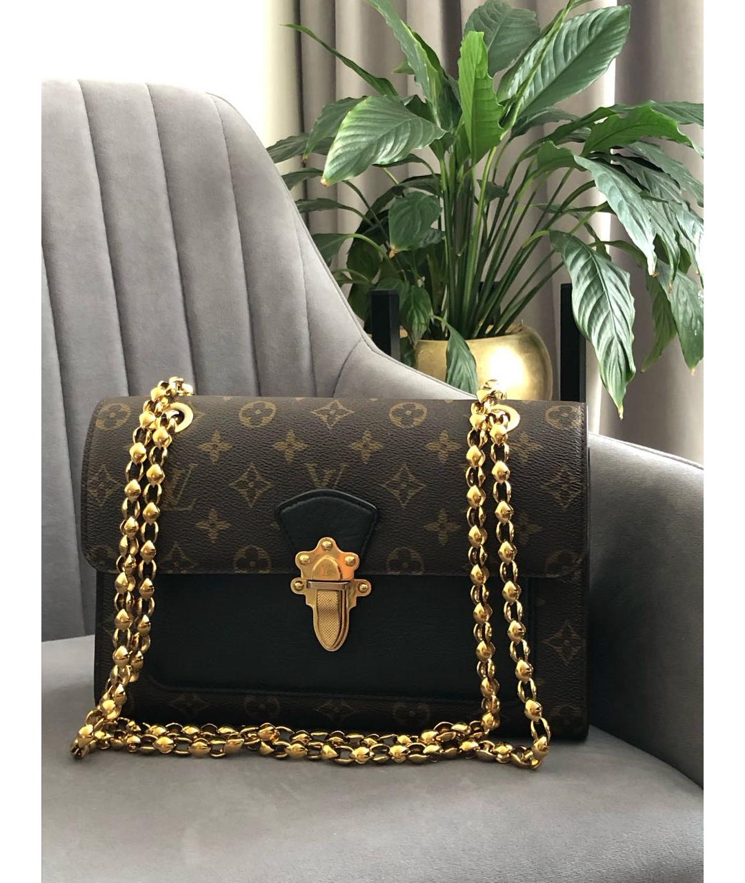 LOUIS VUITTON Коричневая кожаная сумка через плечо, фото 5