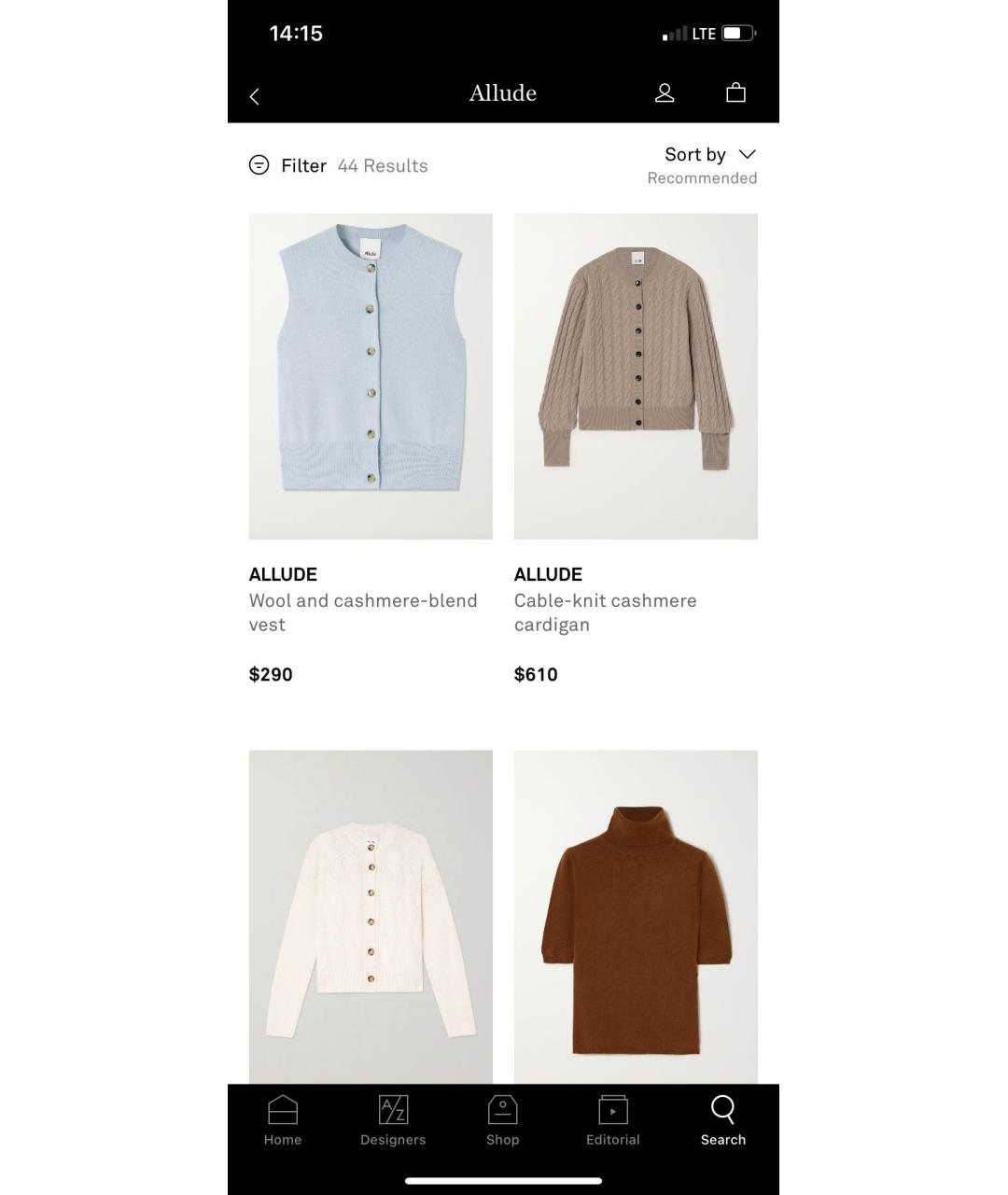 ALLUDE Коричневое кашемировое повседневное платье, фото 8