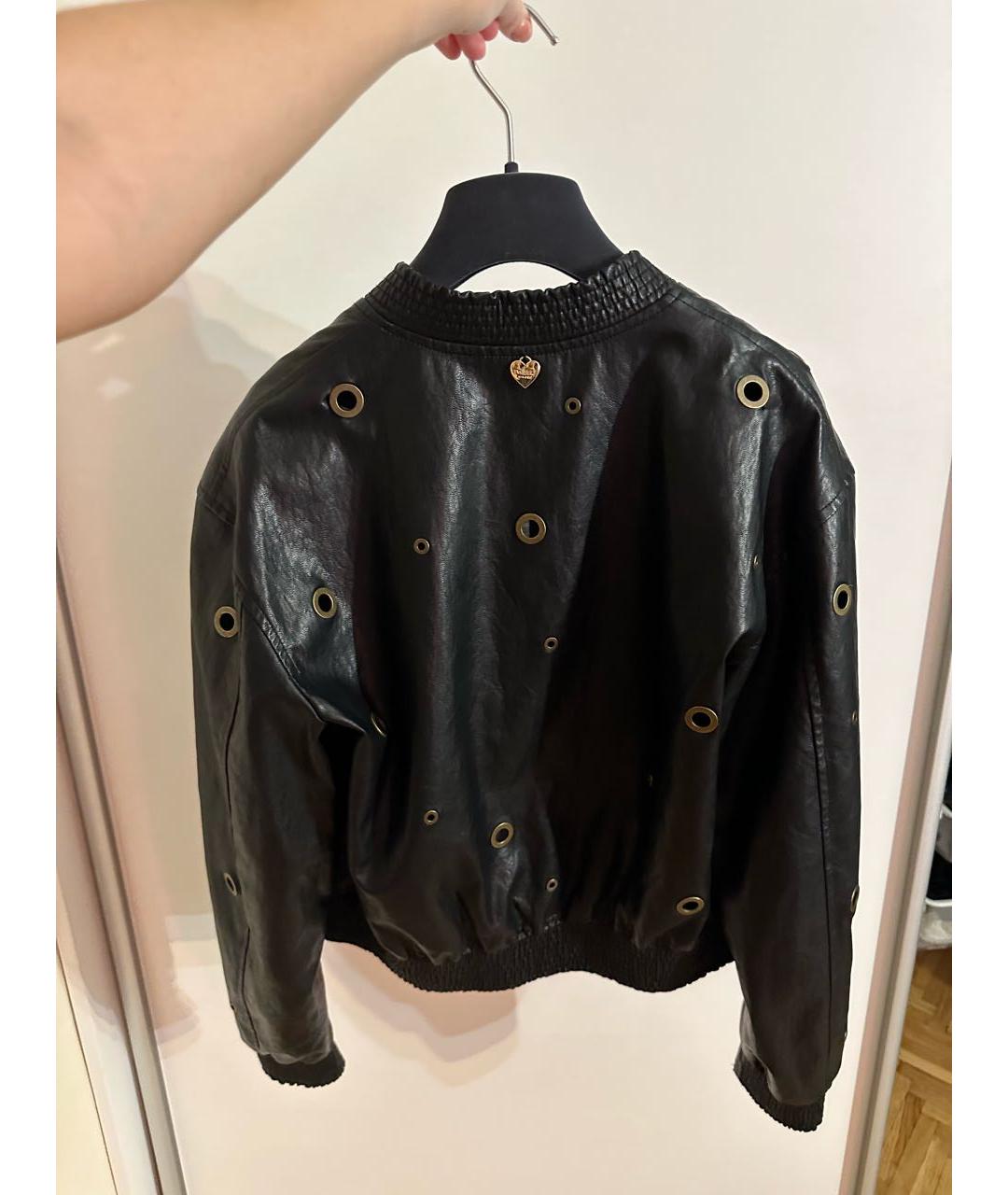 TWIN-SET Черная полиуретановая куртка, фото 2