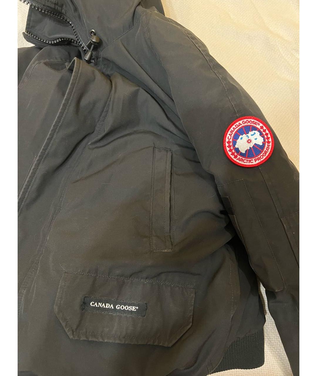 CANADA GOOSE Антрацитовая полиэстеровая куртка, фото 2