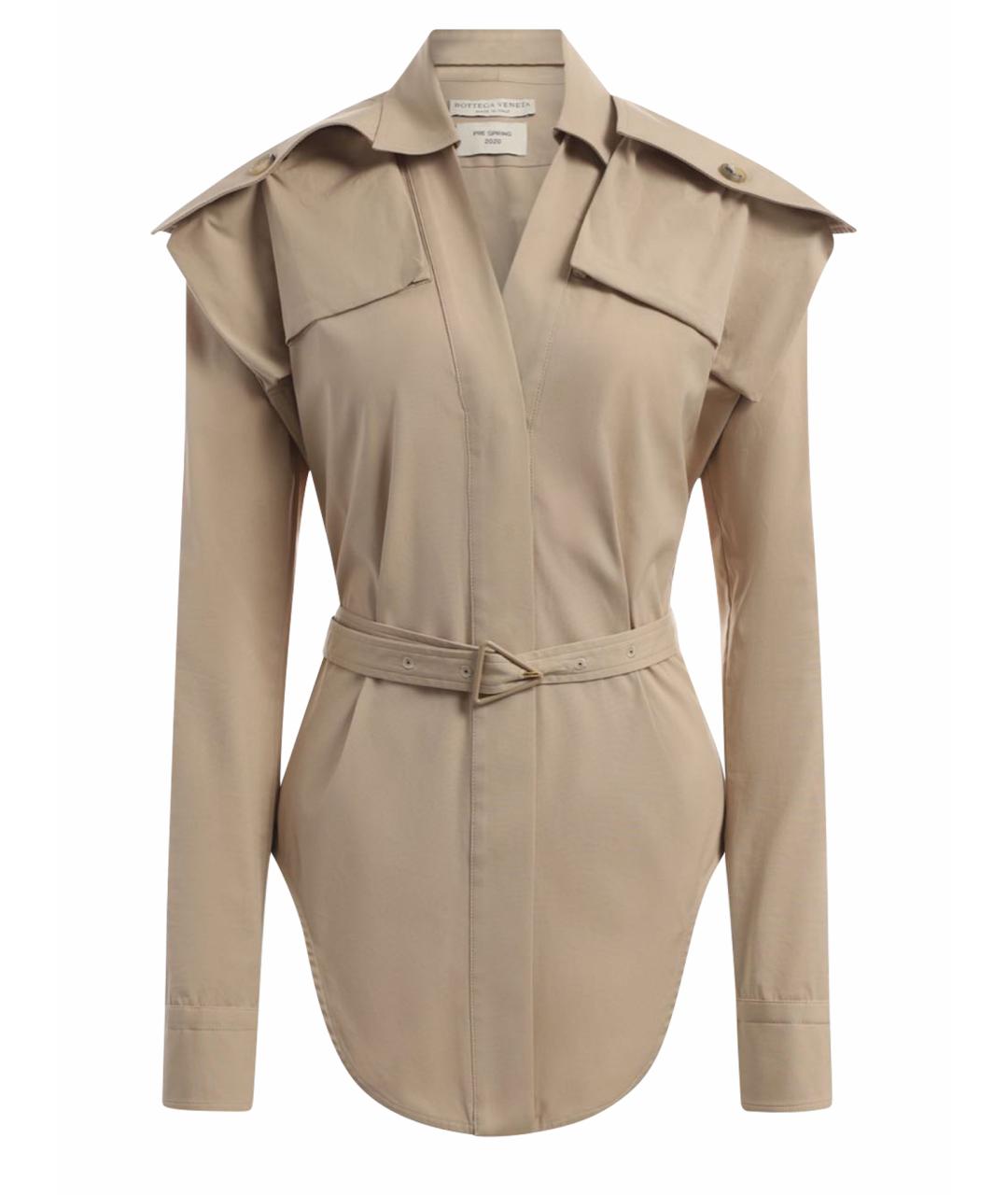 BOTTEGA VENETA Бежевая хлопковая блузы, фото 1