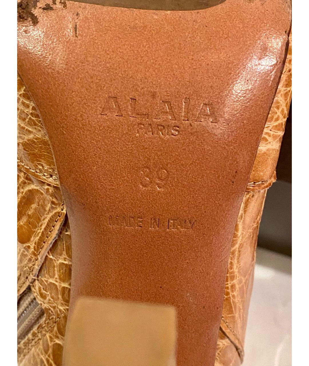 ALAIA Бежевые ботильоны из экзотической кожи, фото 6