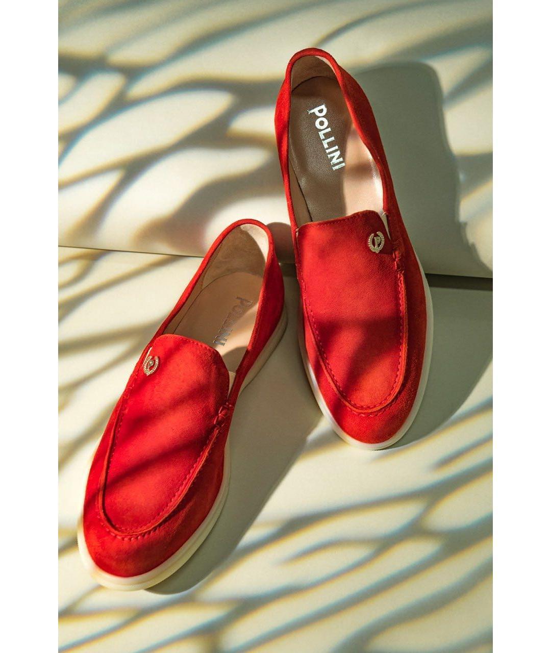 POLLINI Бордовые замшевые лоферы, фото 6