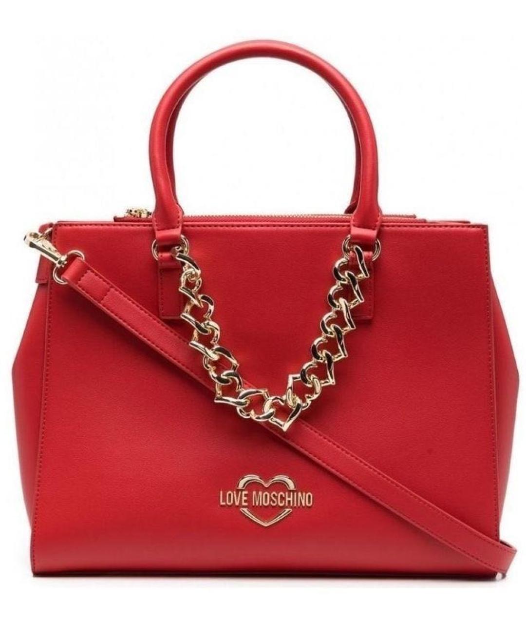LOVE MOSCHINO Красная сумка тоут, фото 1