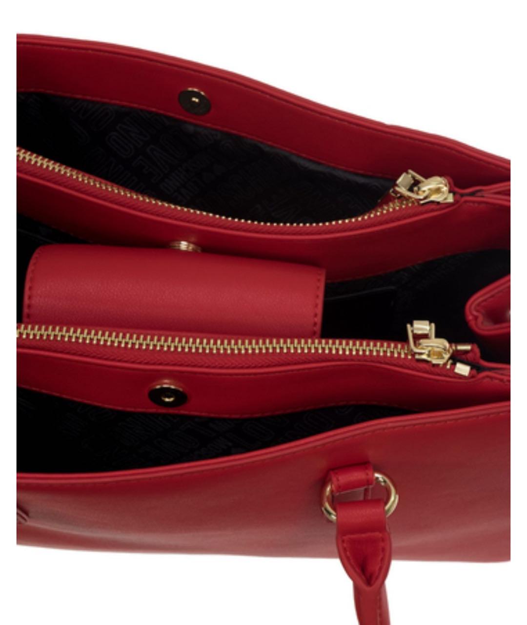 LOVE MOSCHINO Красная сумка тоут, фото 4