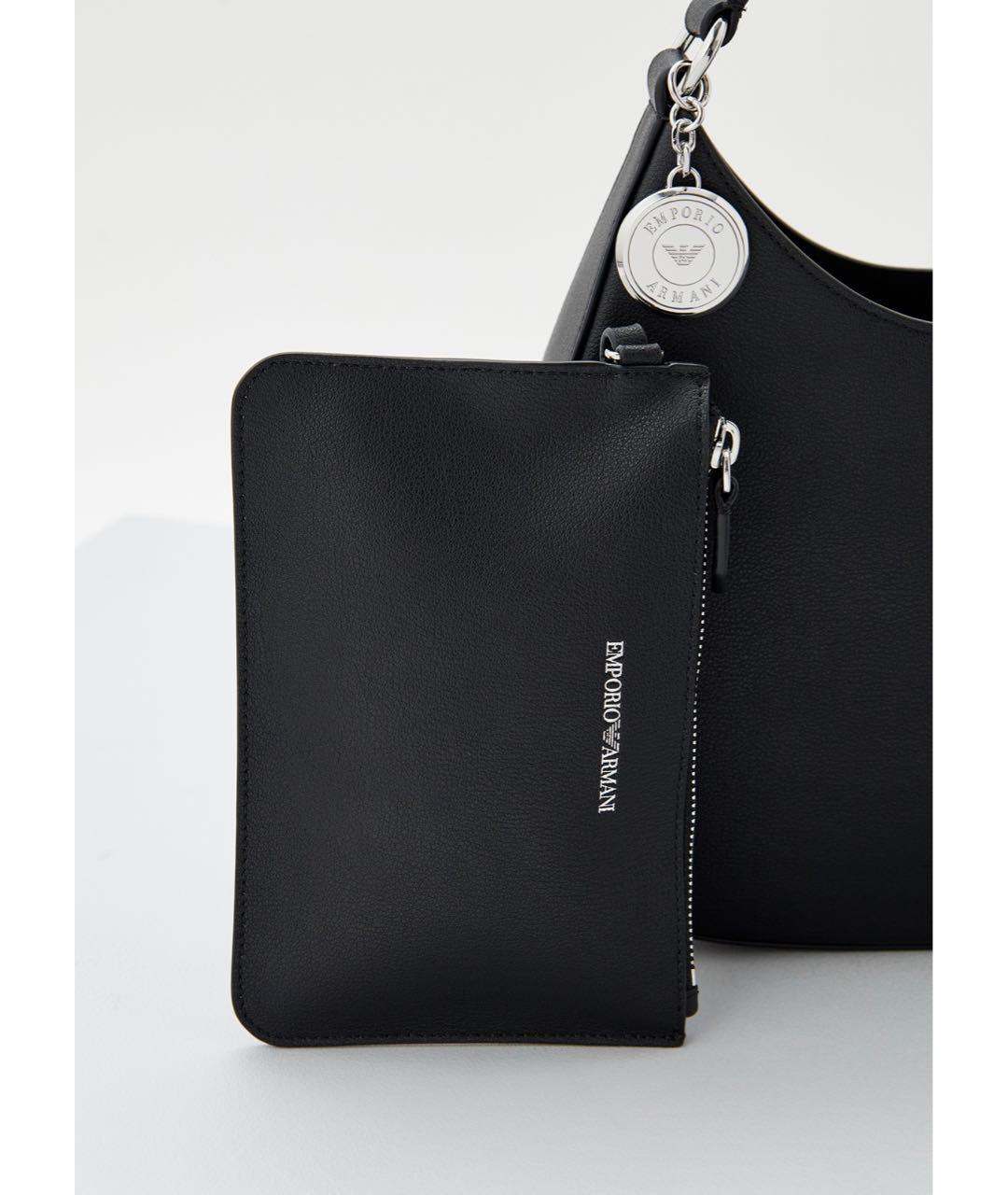EMPORIO ARMANI Черная сумка через плечо из искусственной кожи, фото 3