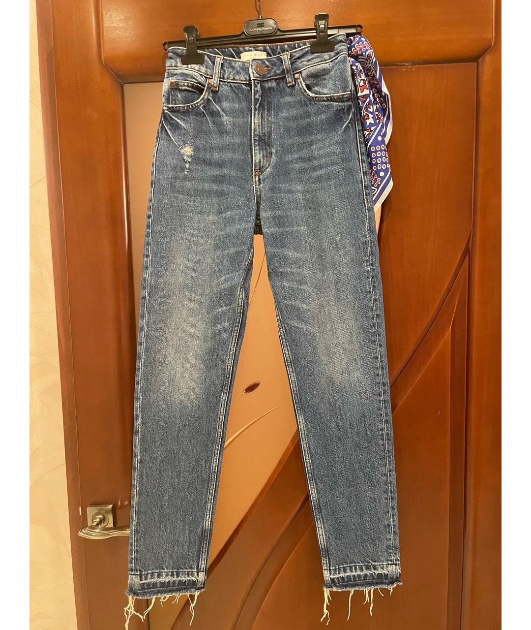 SANDRO Синие хлопковые джинсы слим, фото 7