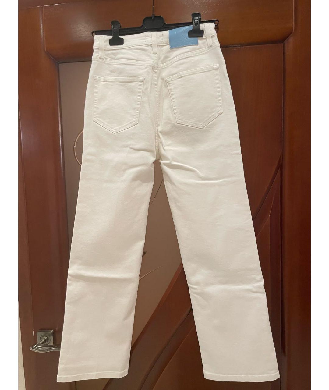 PAUL & JOE Белые хлопко-эластановые прямые джинсы, фото 2