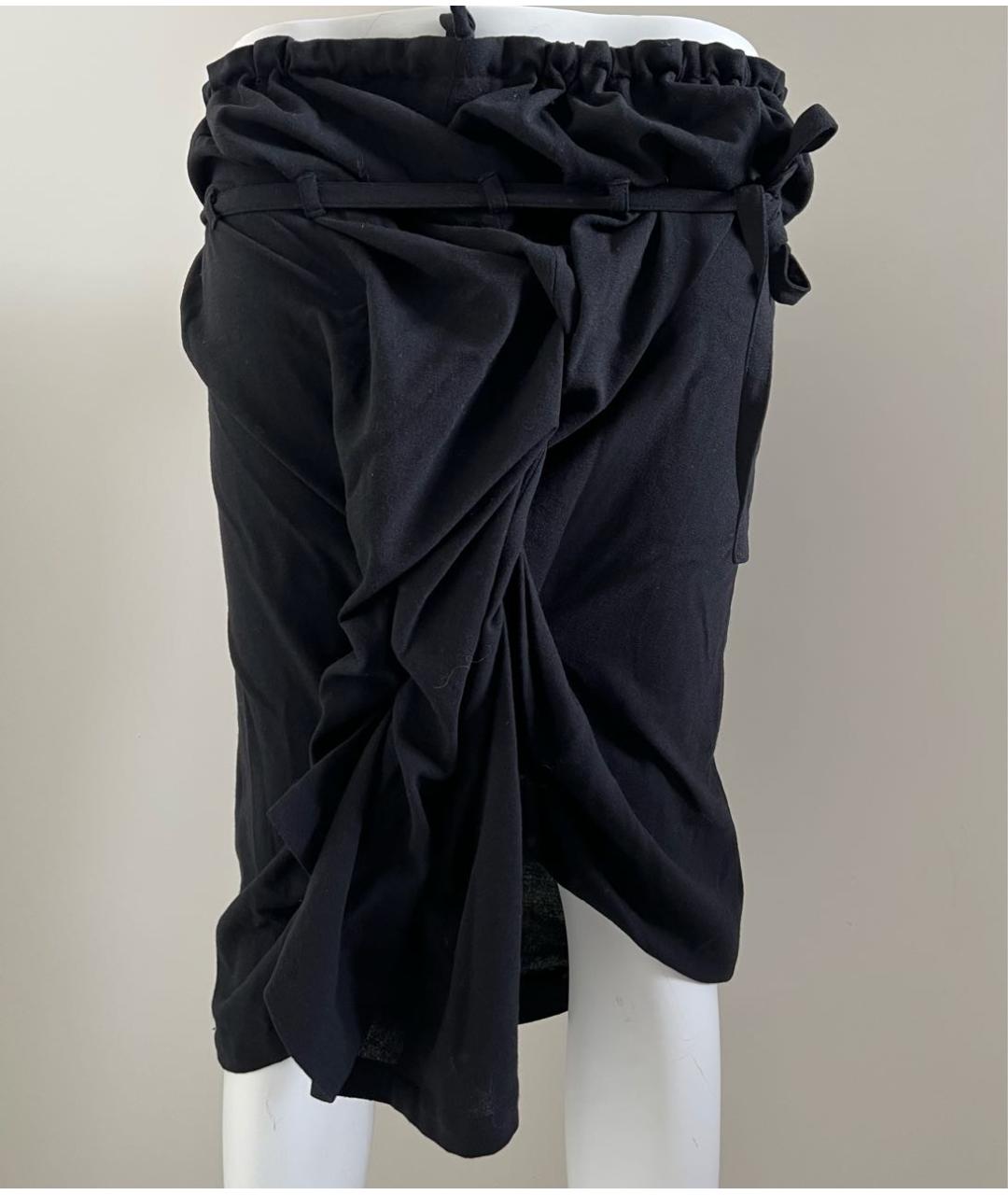 ANN DEMEULEMEESTER Черная шерстяная юбка миди, фото 9