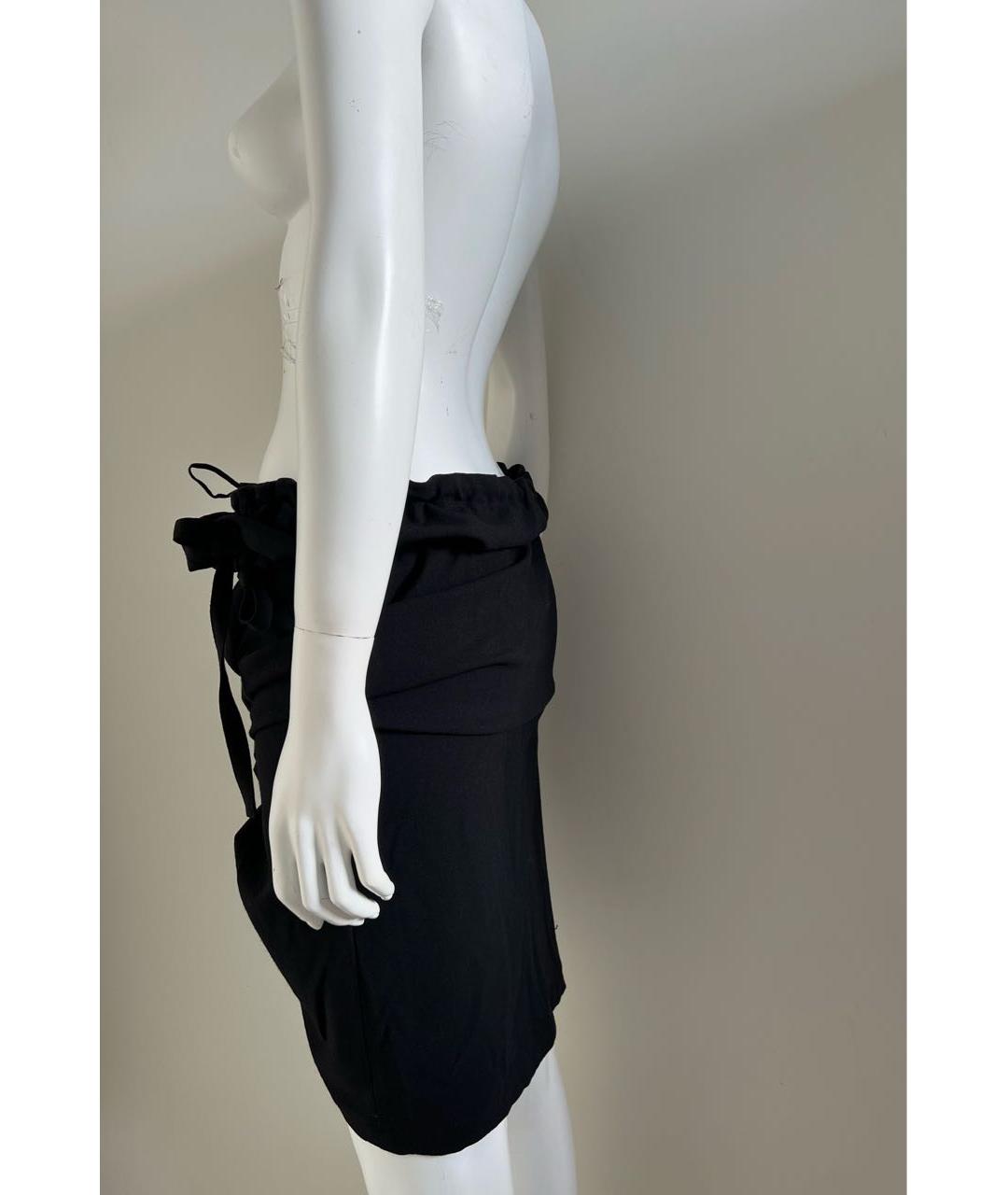 ANN DEMEULEMEESTER Черная шерстяная юбка миди, фото 7